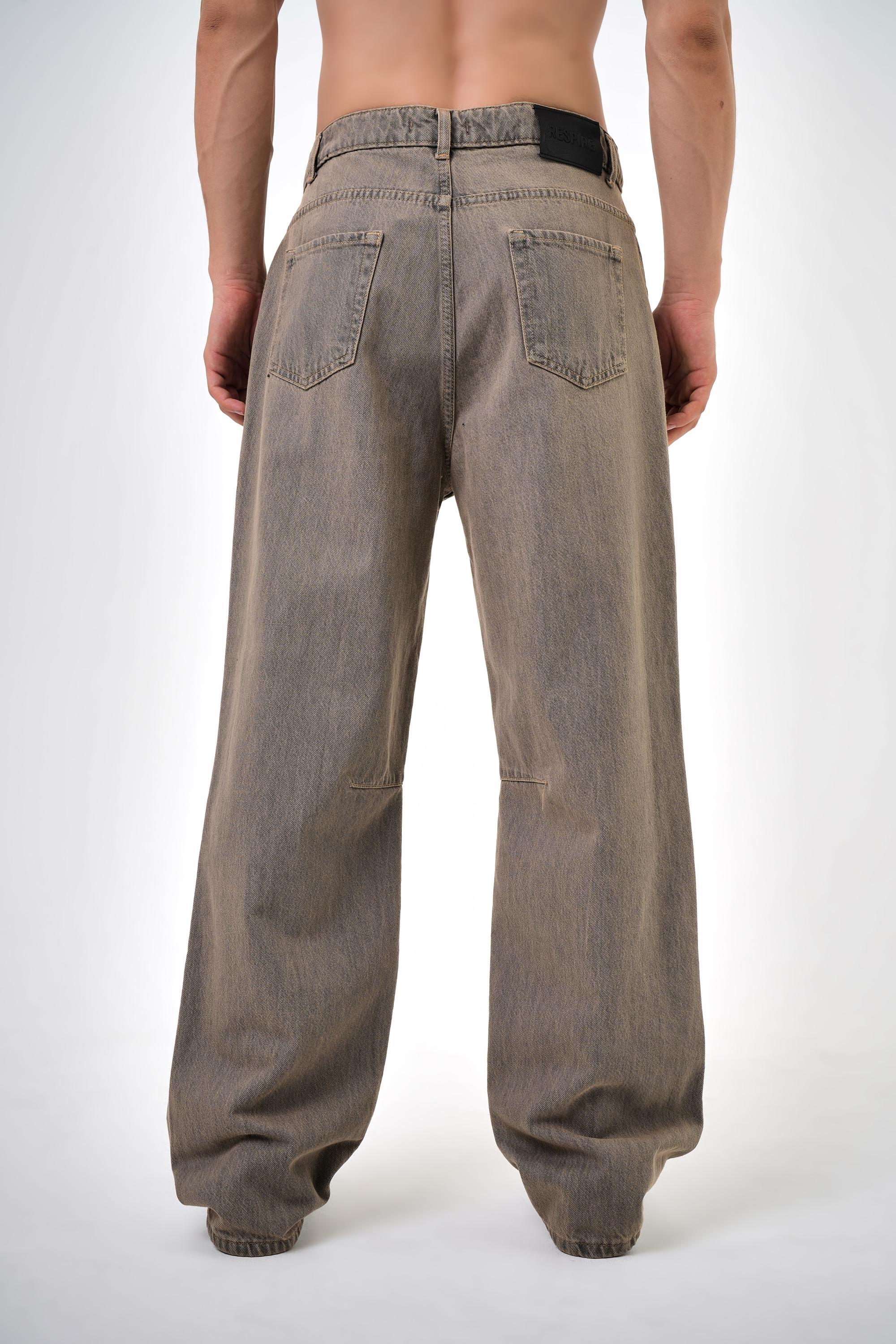 Erkek Washed Baggy Pantolon - Gri