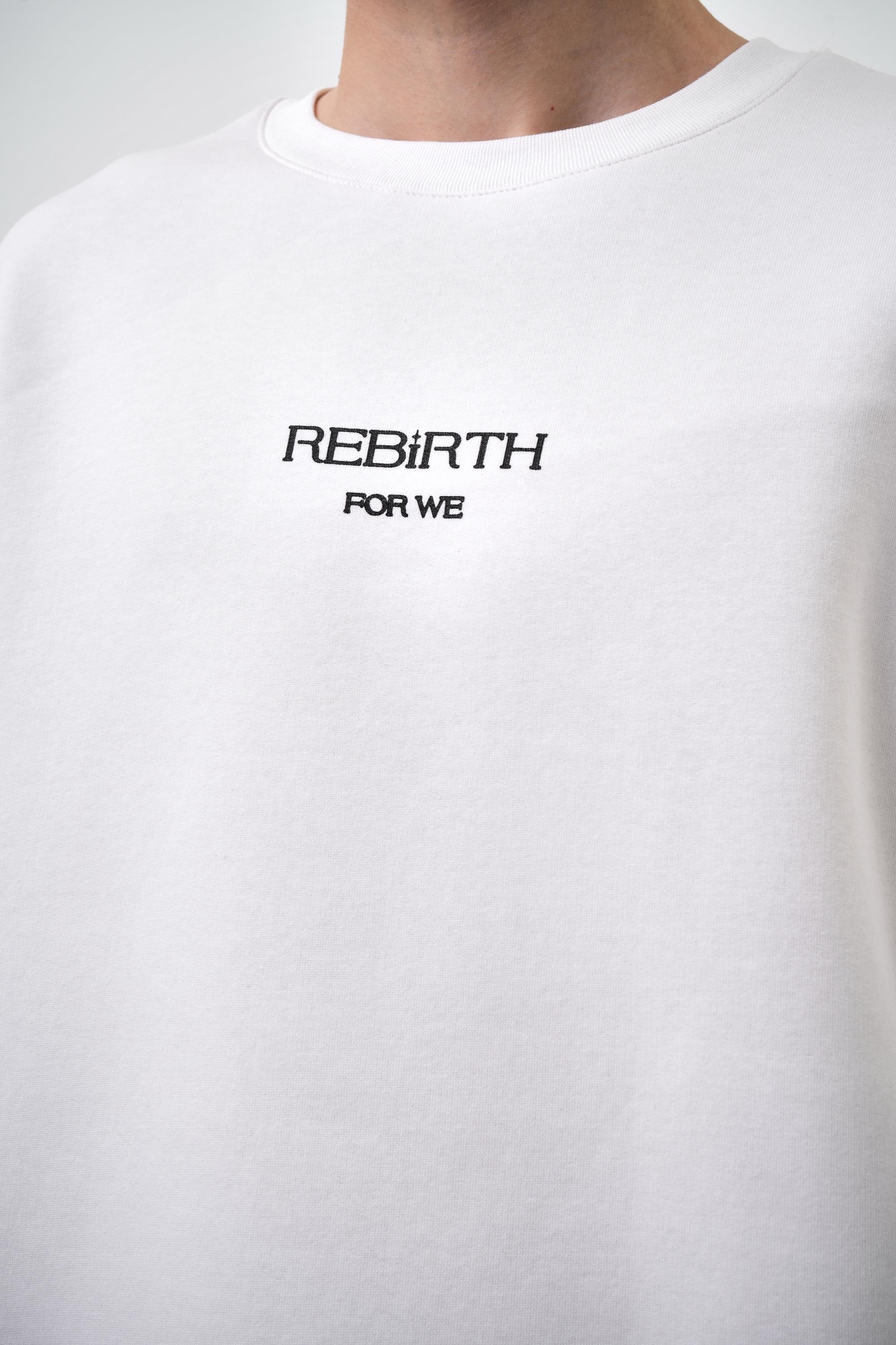 Rebirth For We Yazılı Oversize Sweatshirt