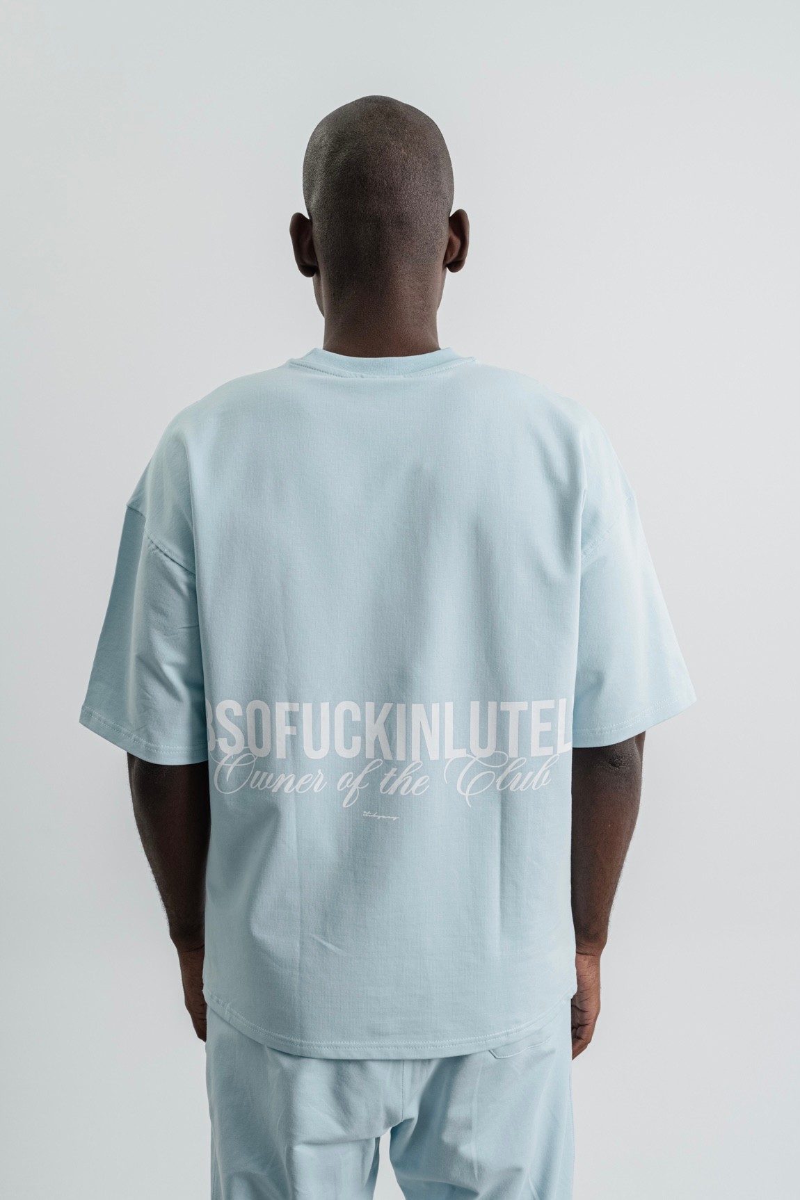 Respire Absofuckinlutely Baskılı Oversize T-Shirt - Bebe Mavi