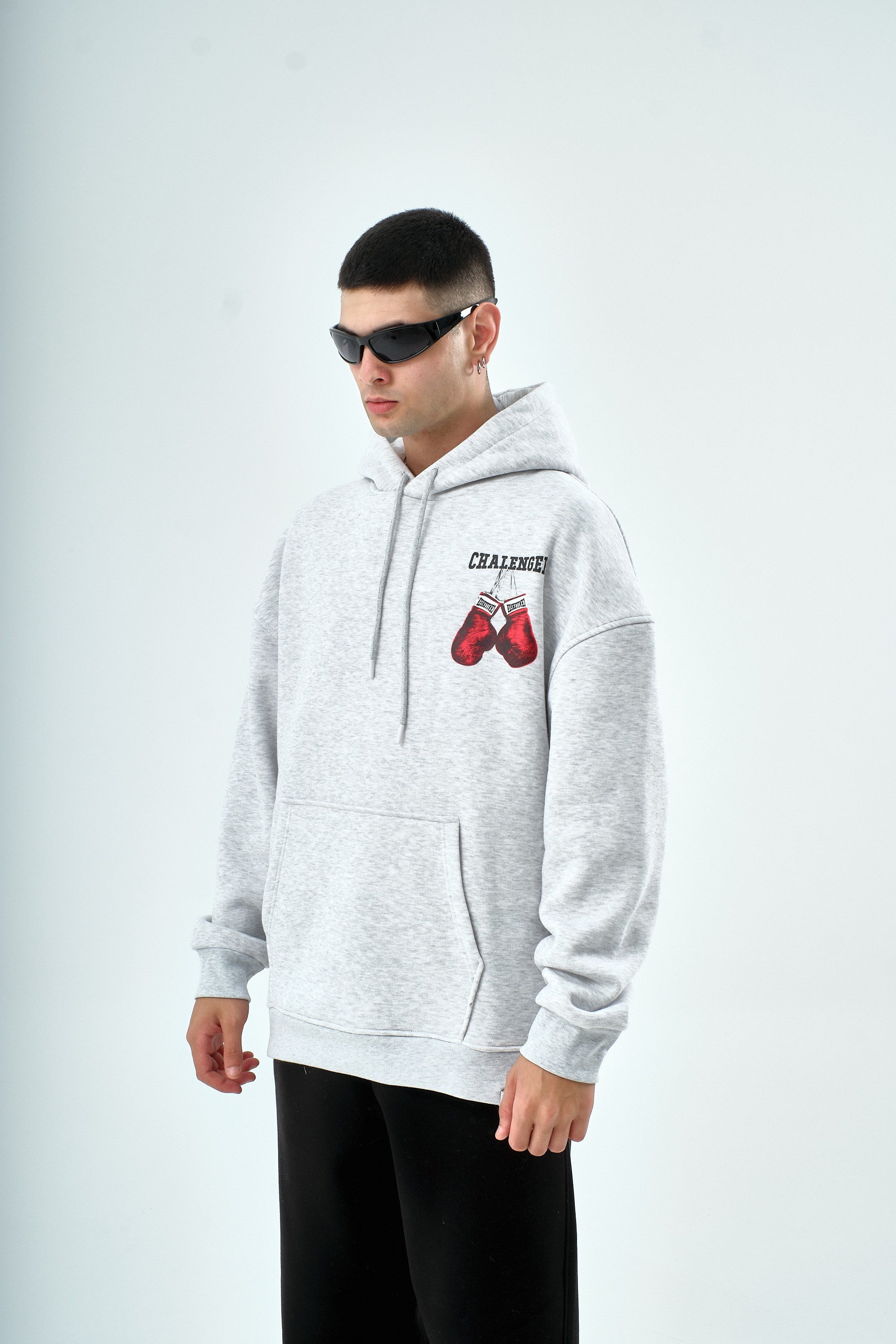 Chalenger Baskılı ve Kapüşonlu Sweatshirt