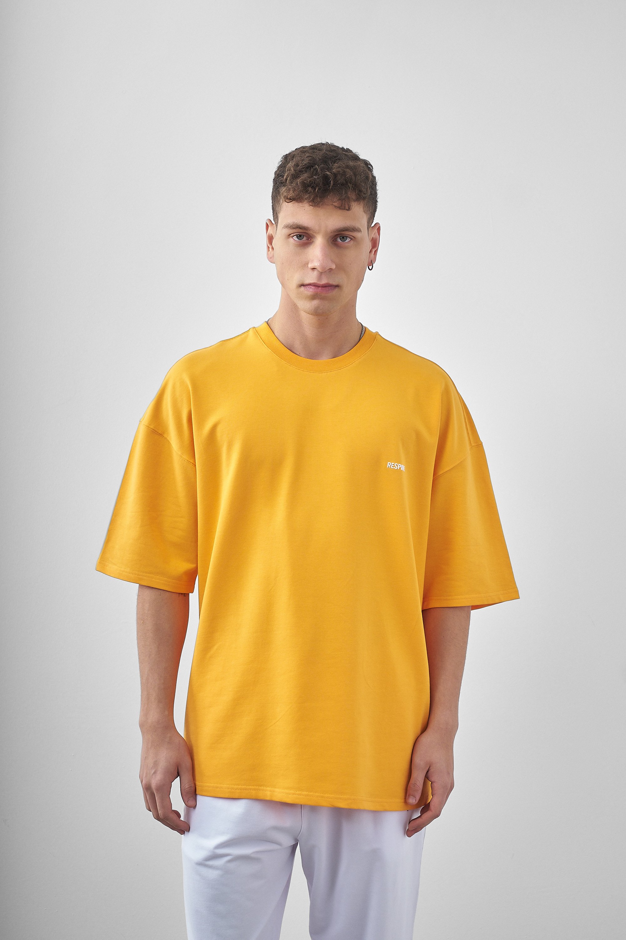 Respire Yazılı Oversize T-Shirt - Oranj