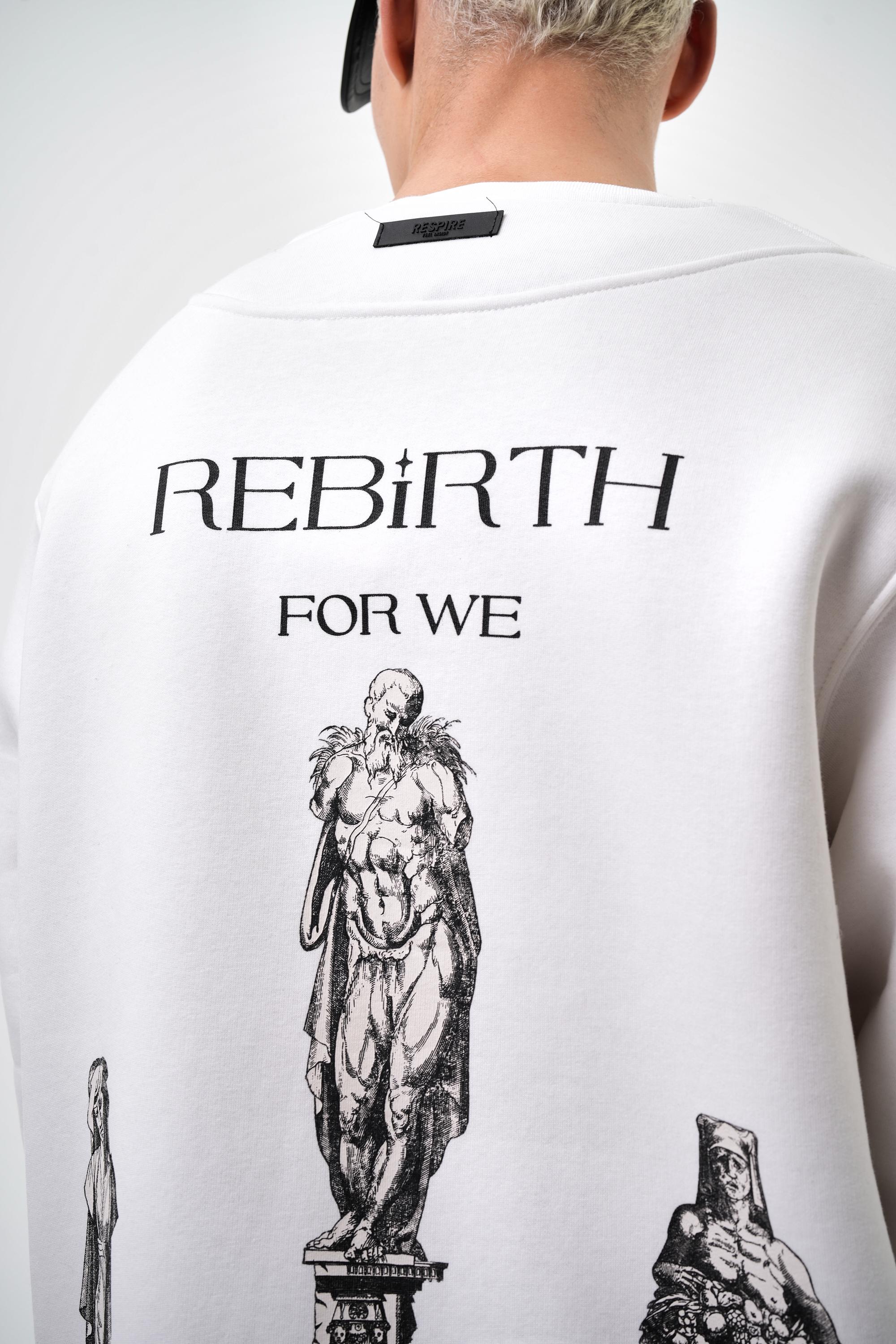 Rebirth For We Yazılı Oversize Sweatshirt