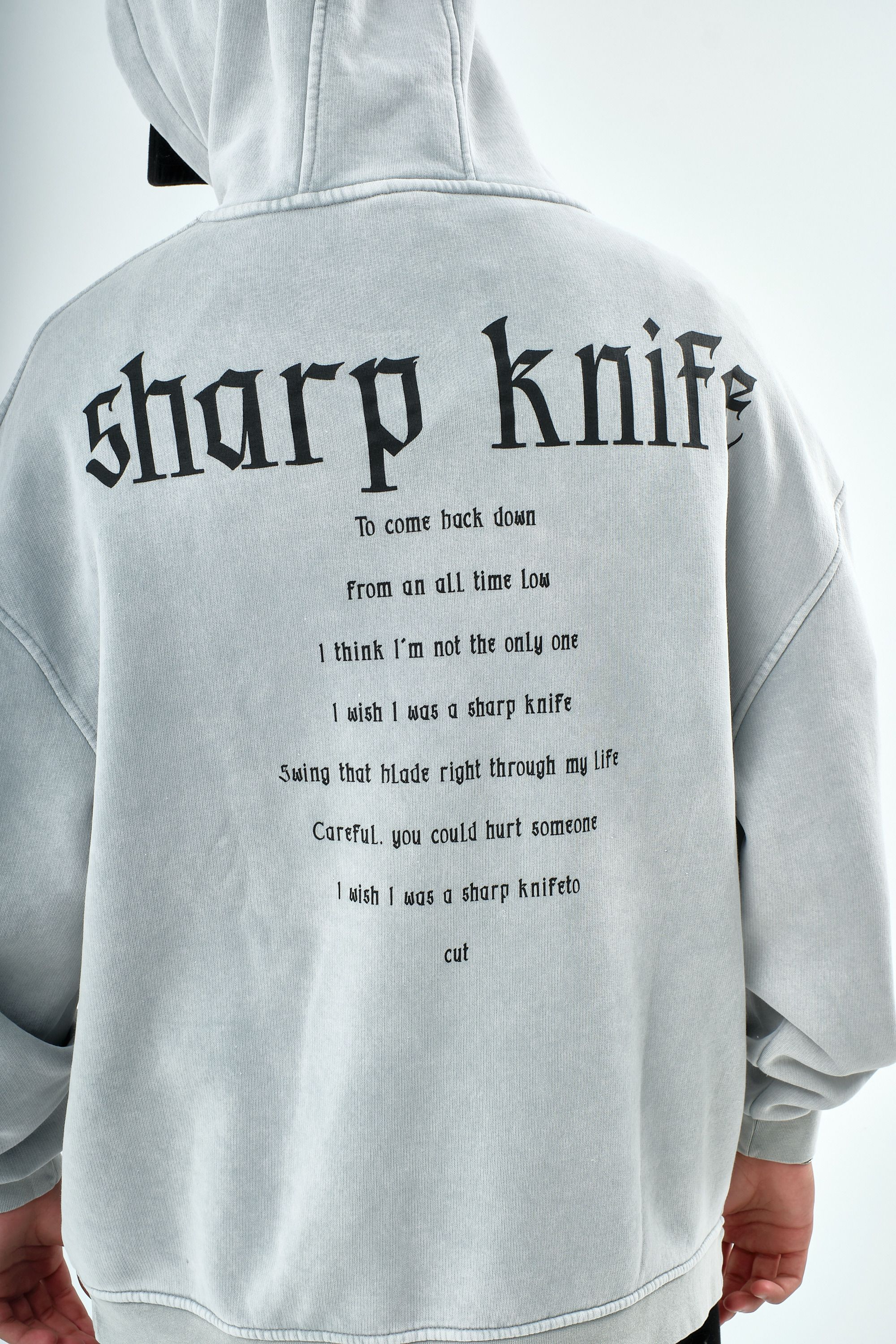 Sharp Knife Baskılı ve Kapüşonlu Sweatshirt
