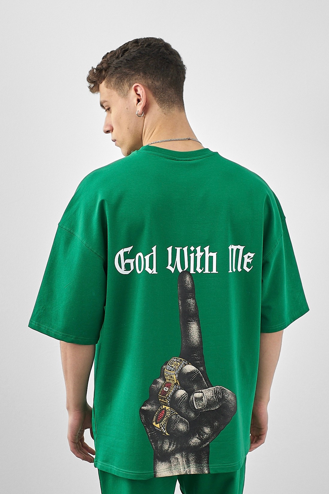 Respire God With Me Baskılı Oversize T-Shirt - Benetton