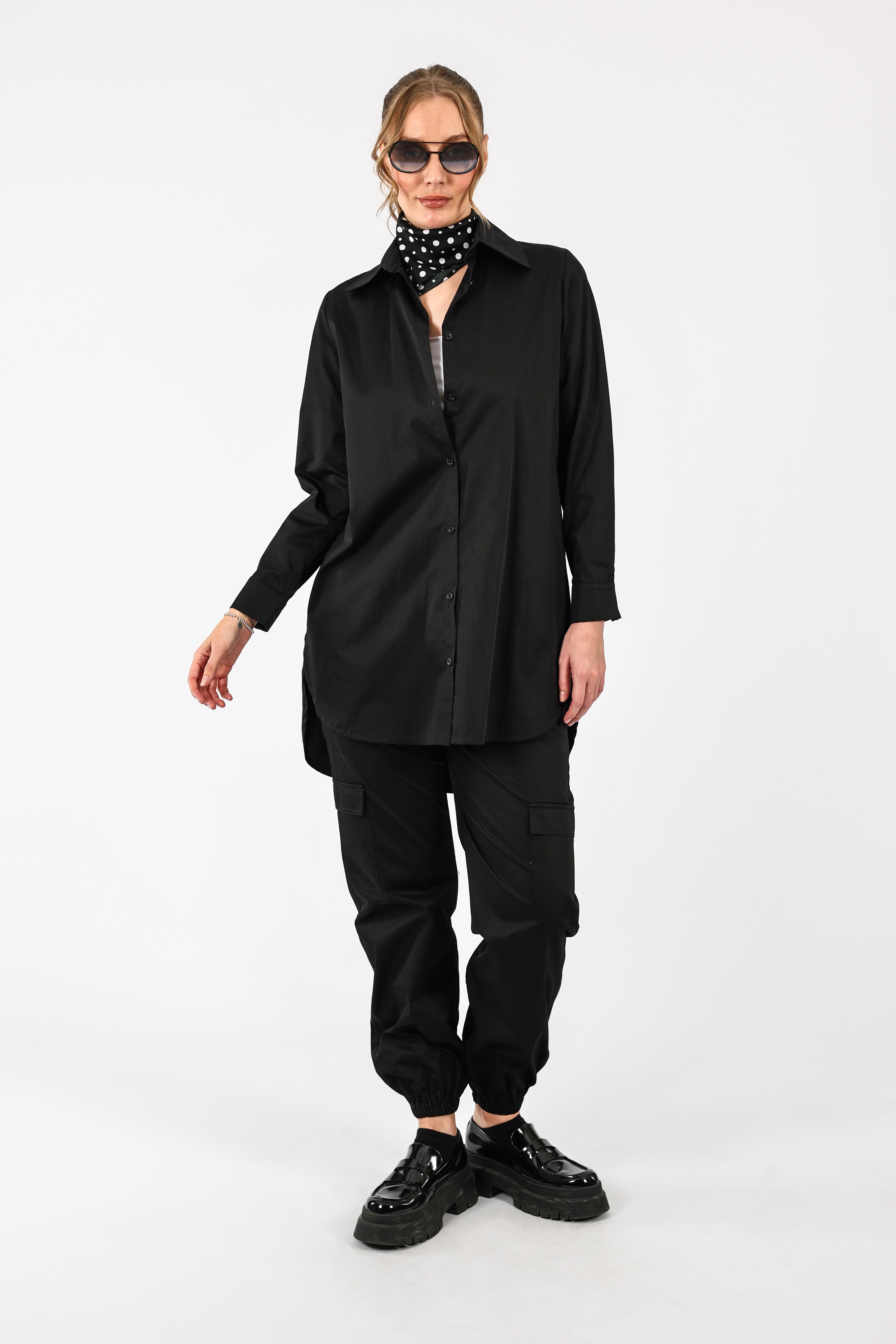 Poplin Basic Gömlek - Siyah
