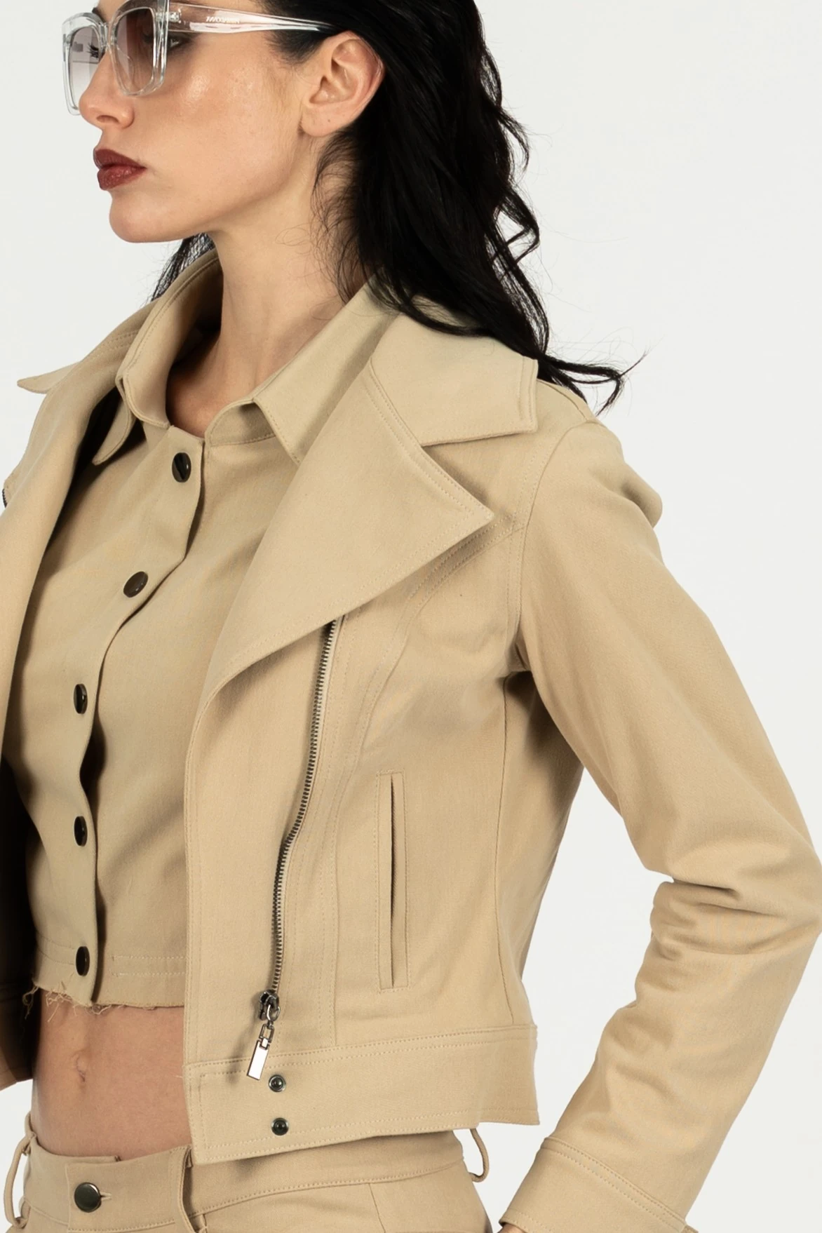 Fermuarlı Kot Ceket