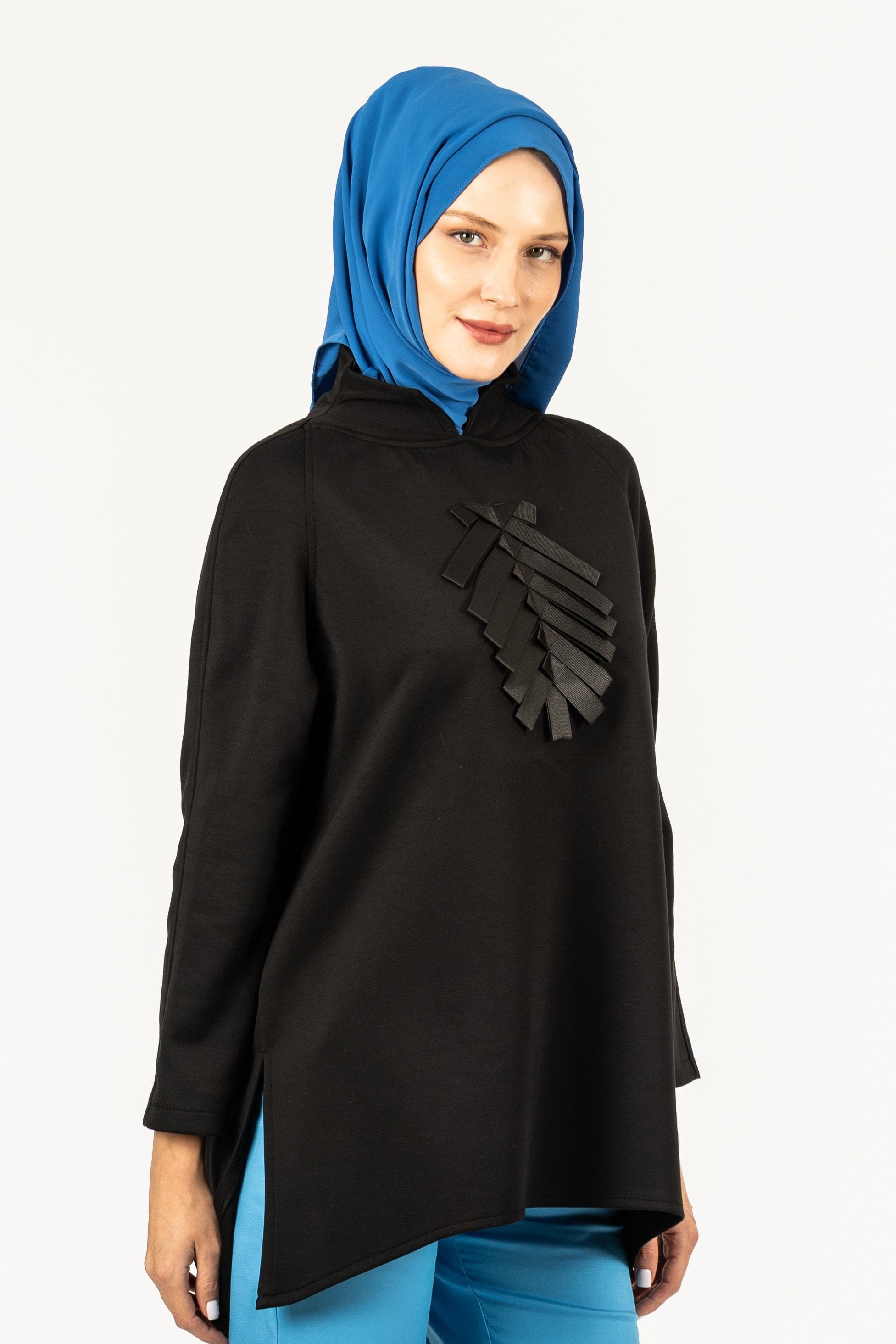 Kurdeleli Sweat - Siyah