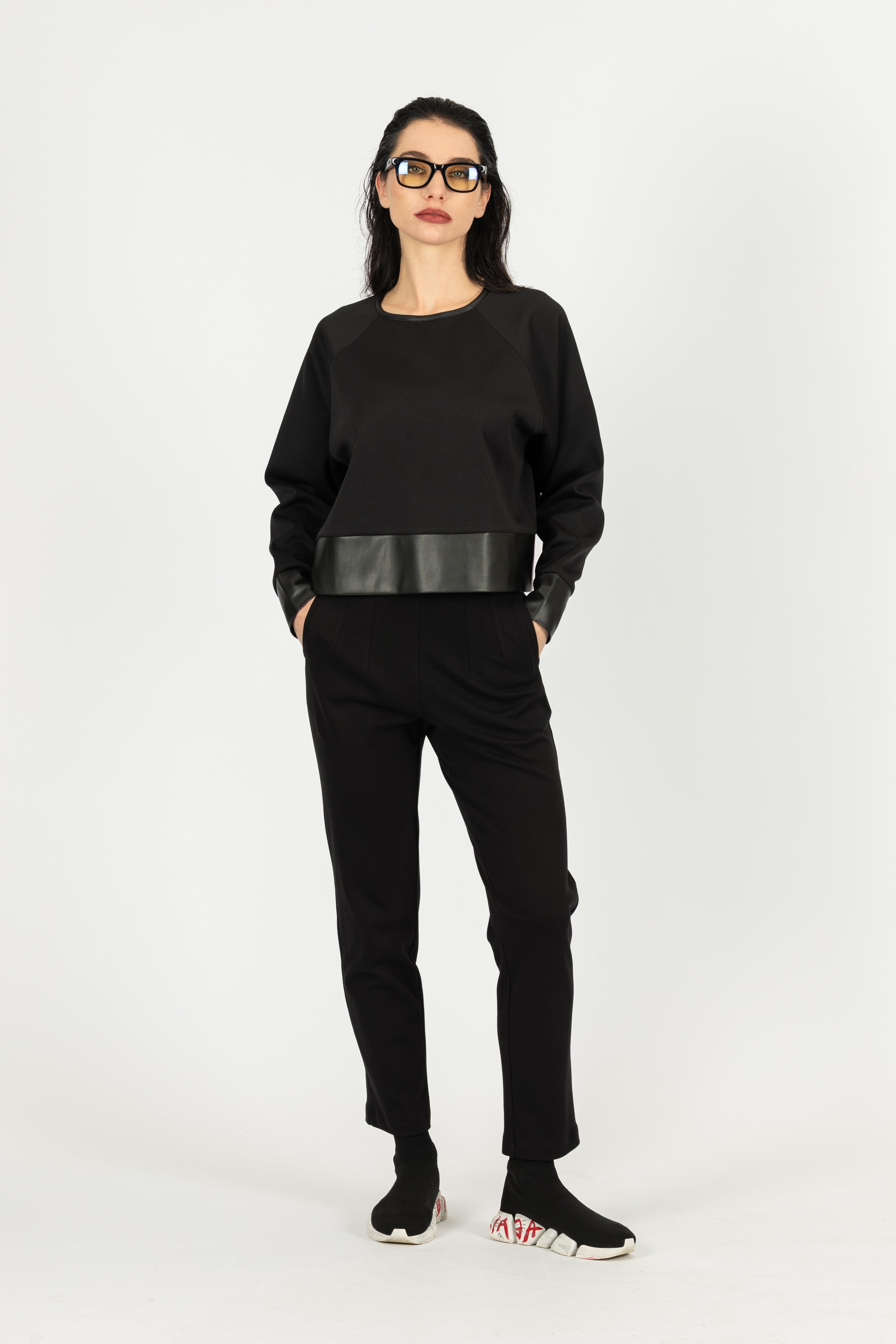 Derili Crop Sweat - Siyah