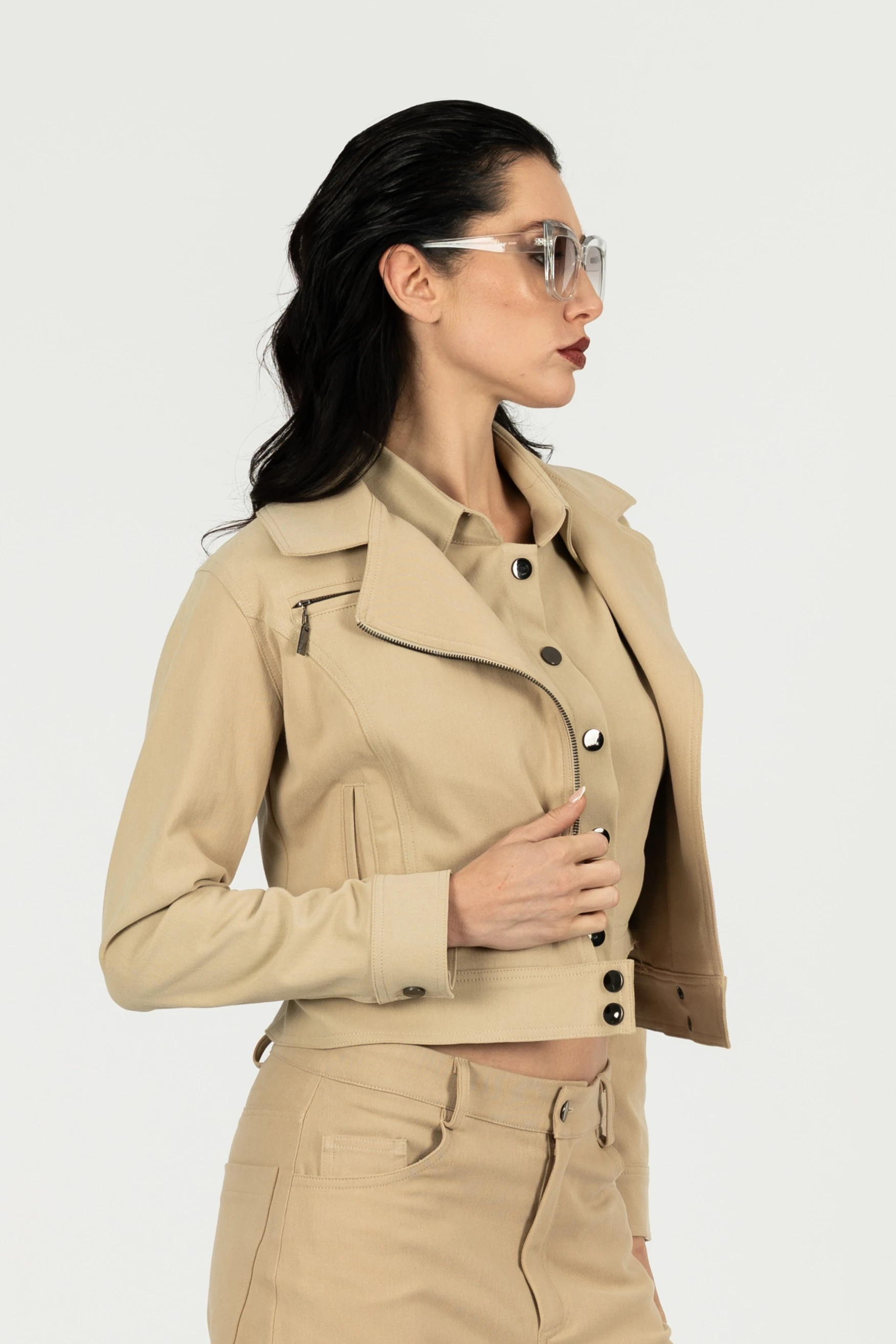 Fermuarlı Kot Ceket