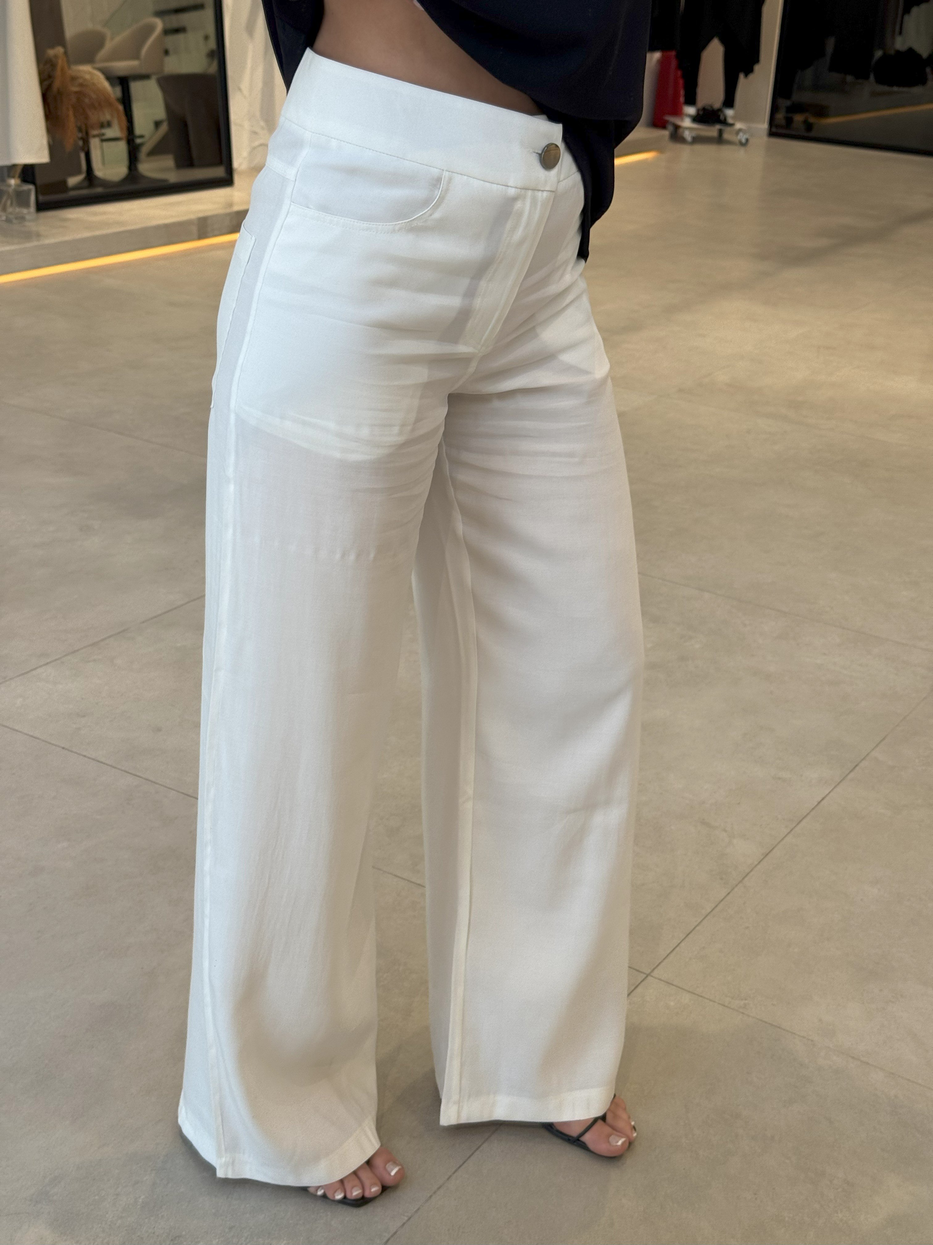 Tencel Dik Yaka Gömlek & Cepli Pantolon