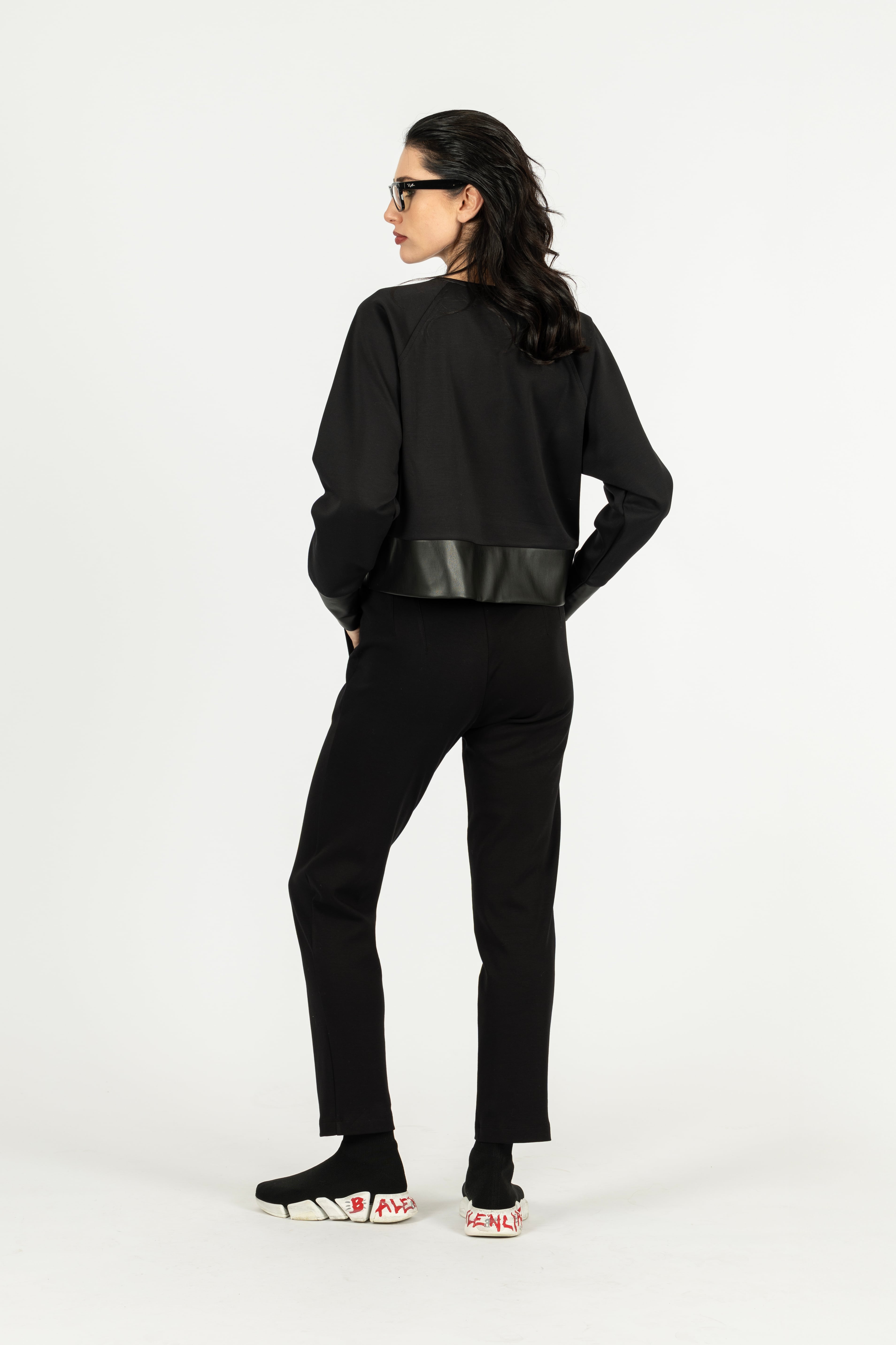 Derili Crop Sweat - Siyah
