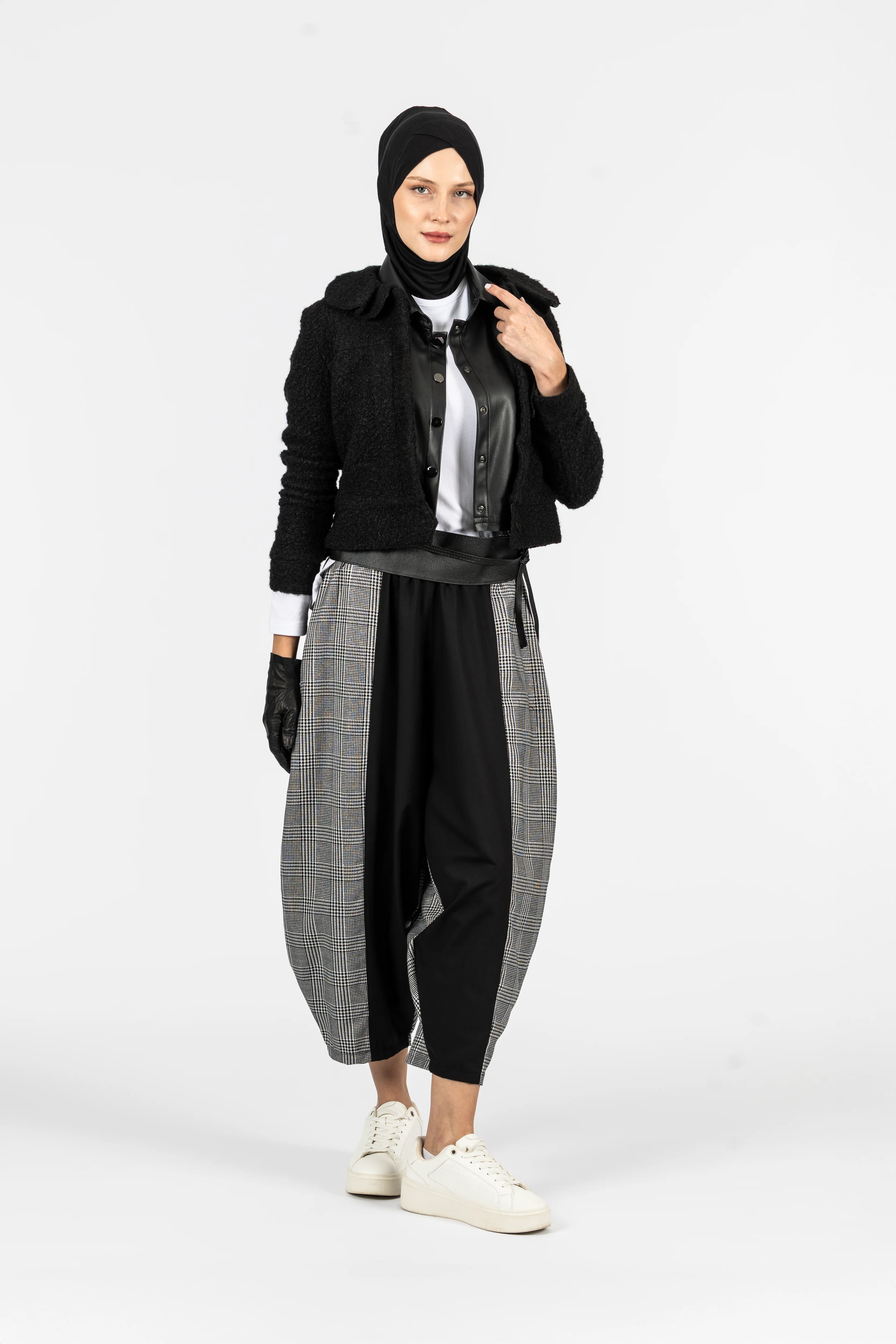 Ekoseli Balon Pantolon