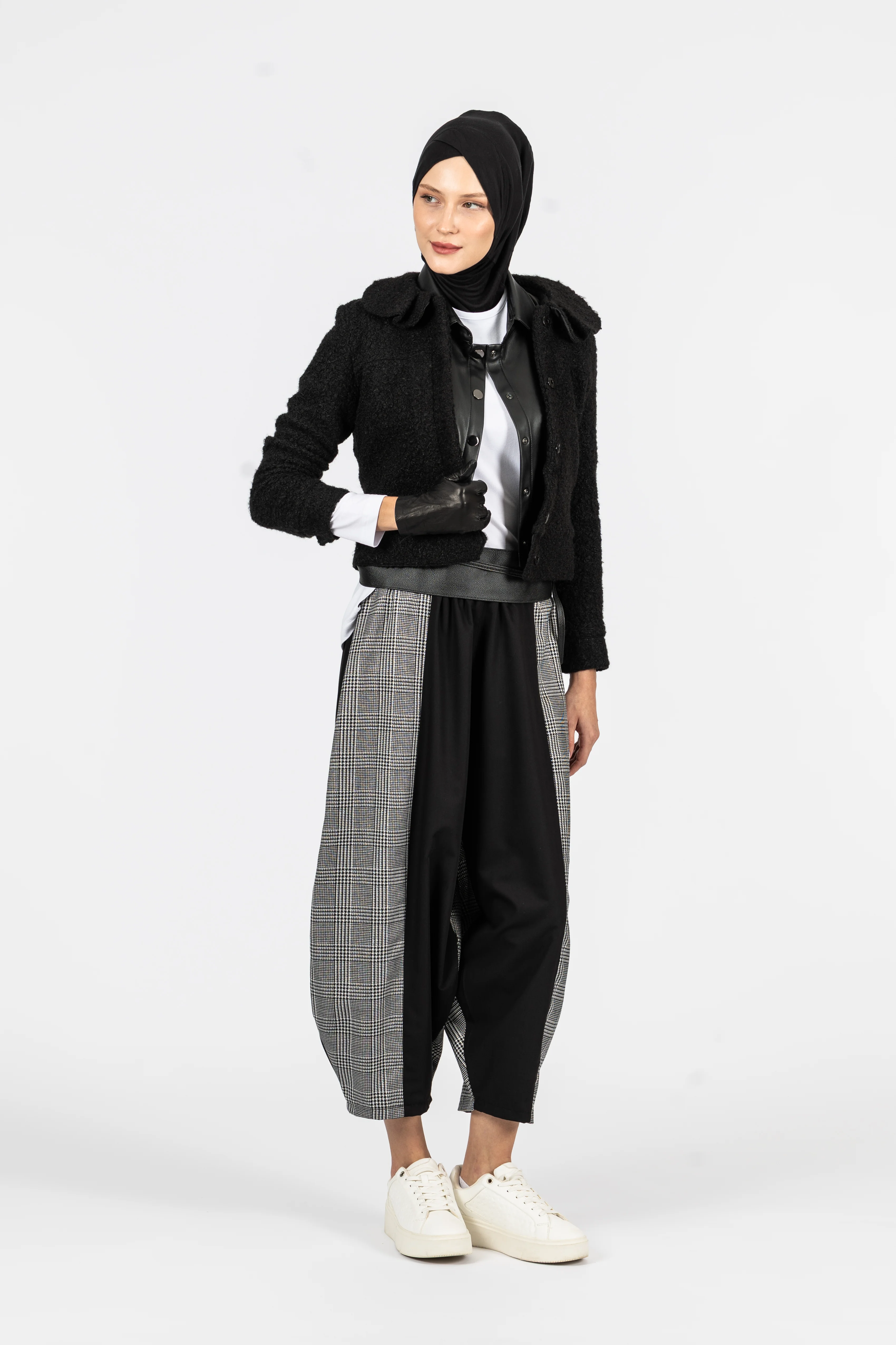 Ekoseli Balon Pantolon