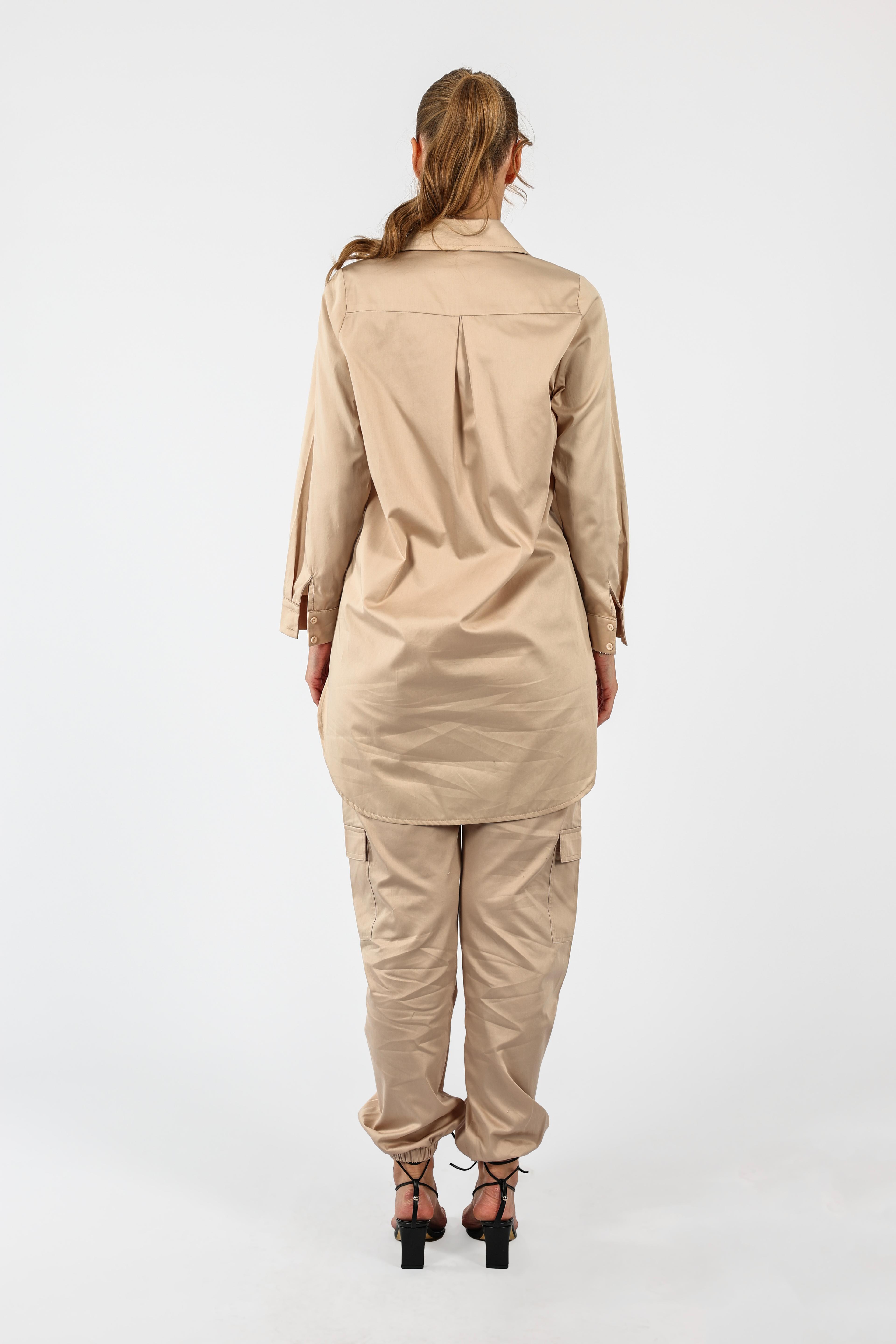 Poplin Basic Gömlek - Krem
