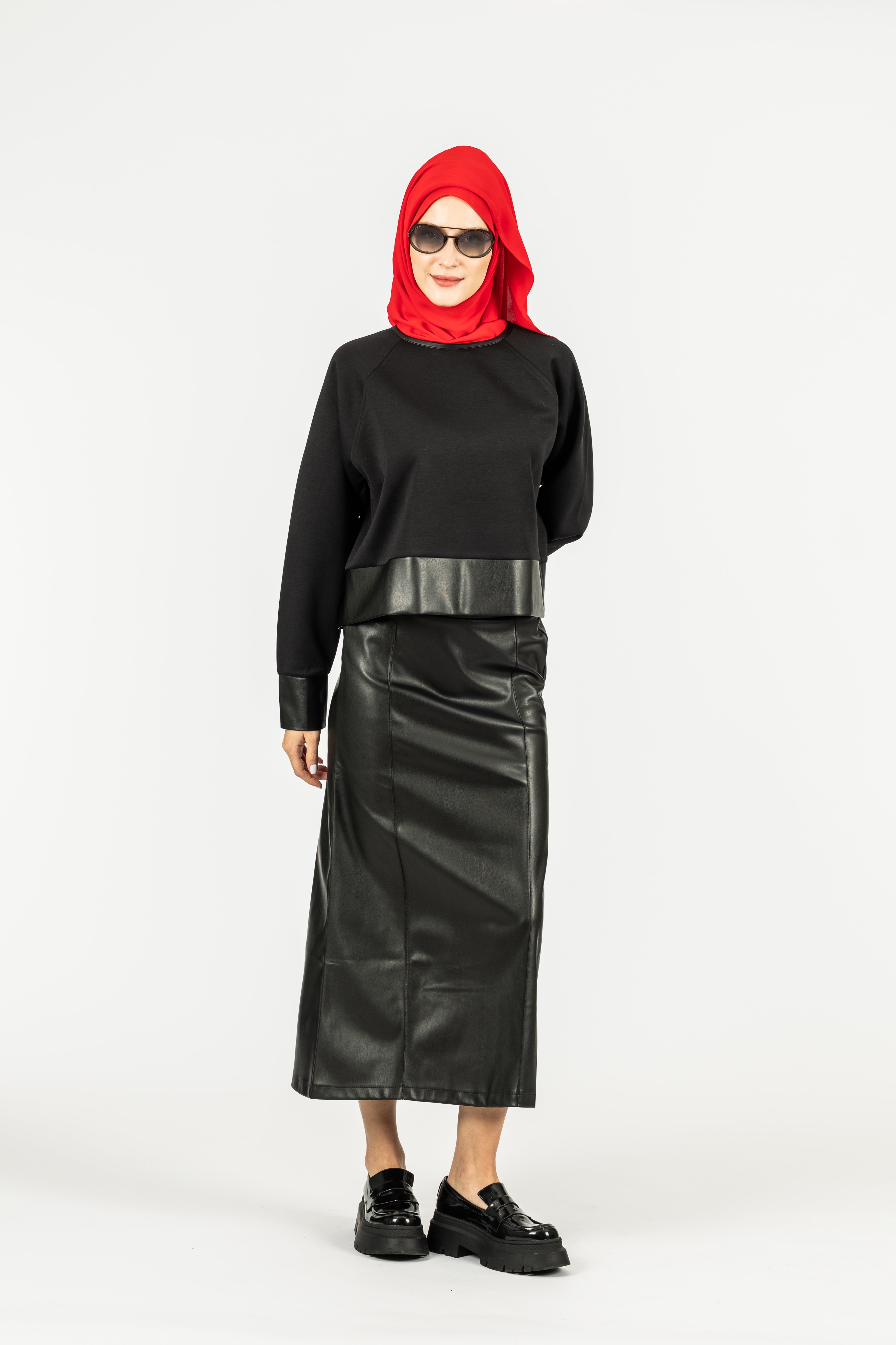 Derili Crop Sweat - Siyah