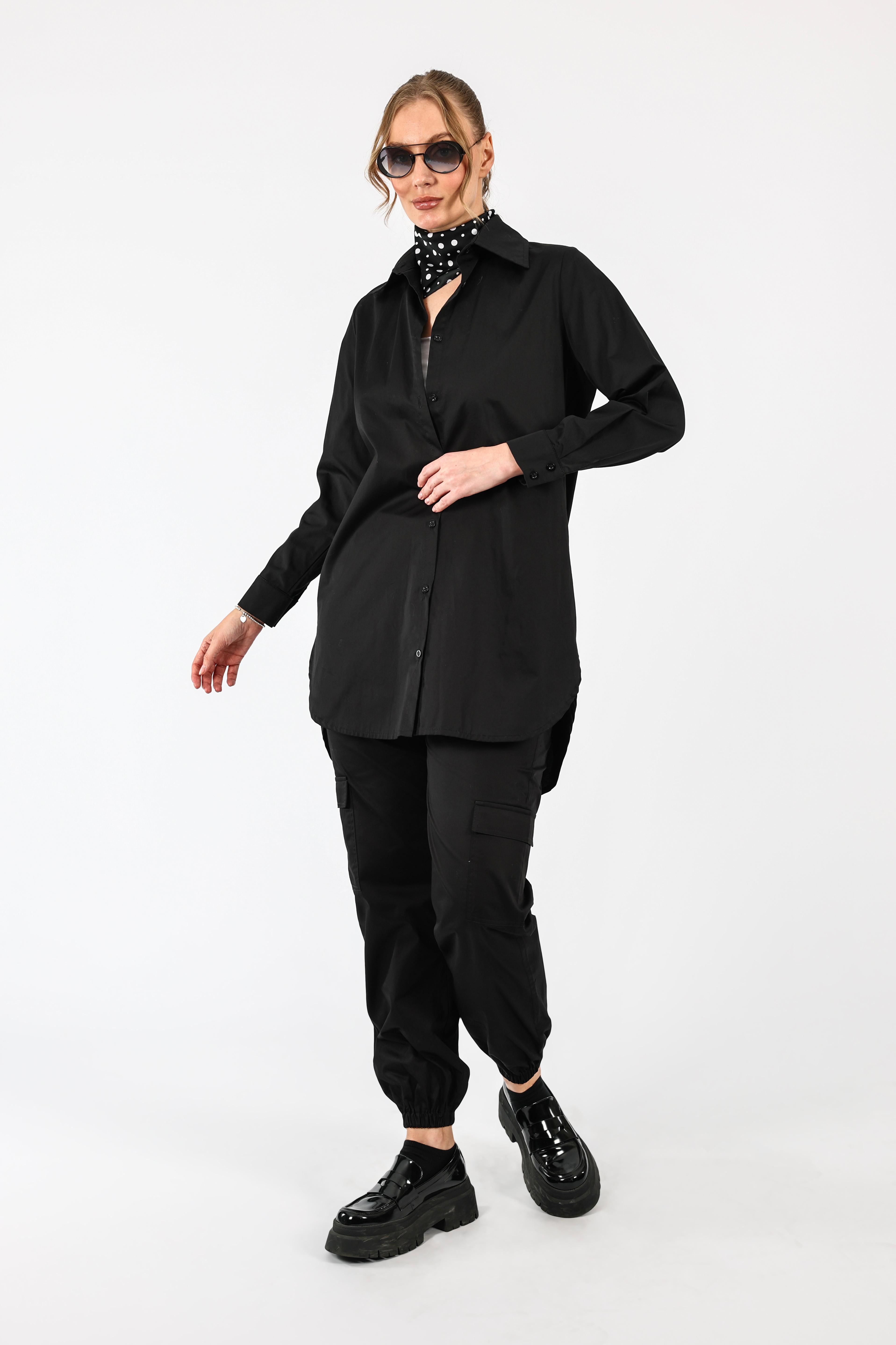 Poplin Basic Gömlek - Siyah
