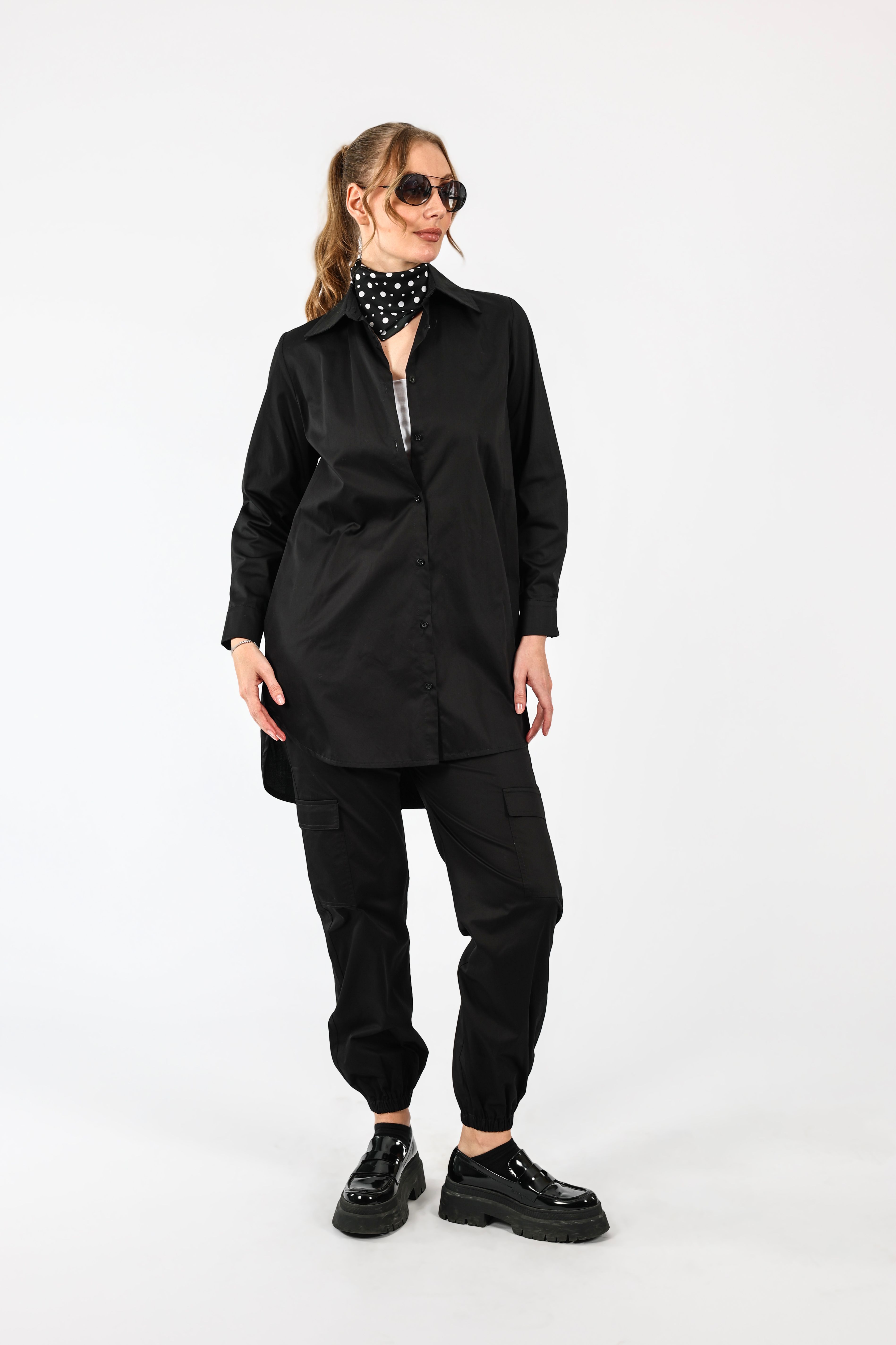 Poplin Basic Gömlek - Siyah