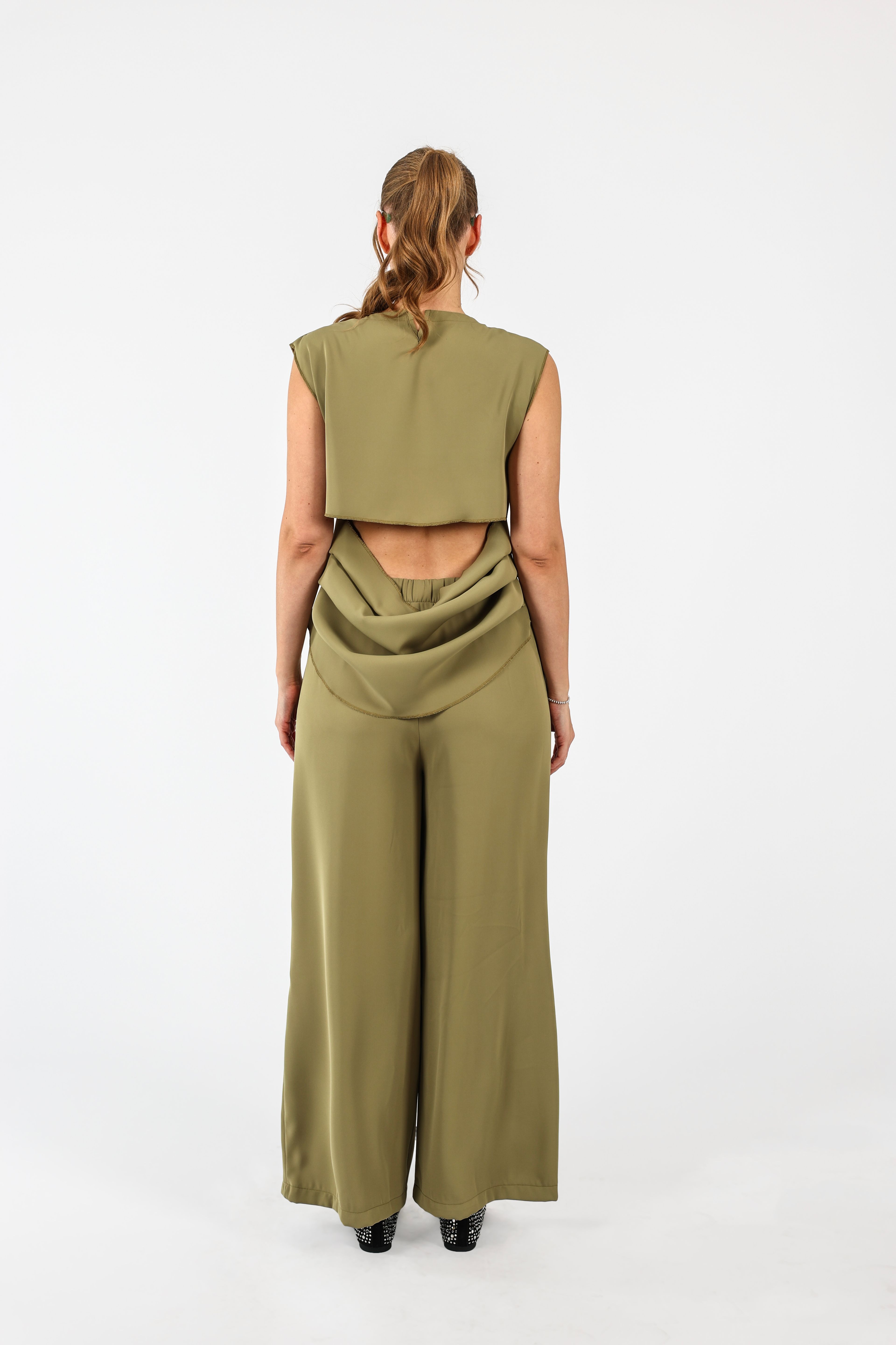 Drape Dekolteli Lamarca Bluz - kekik