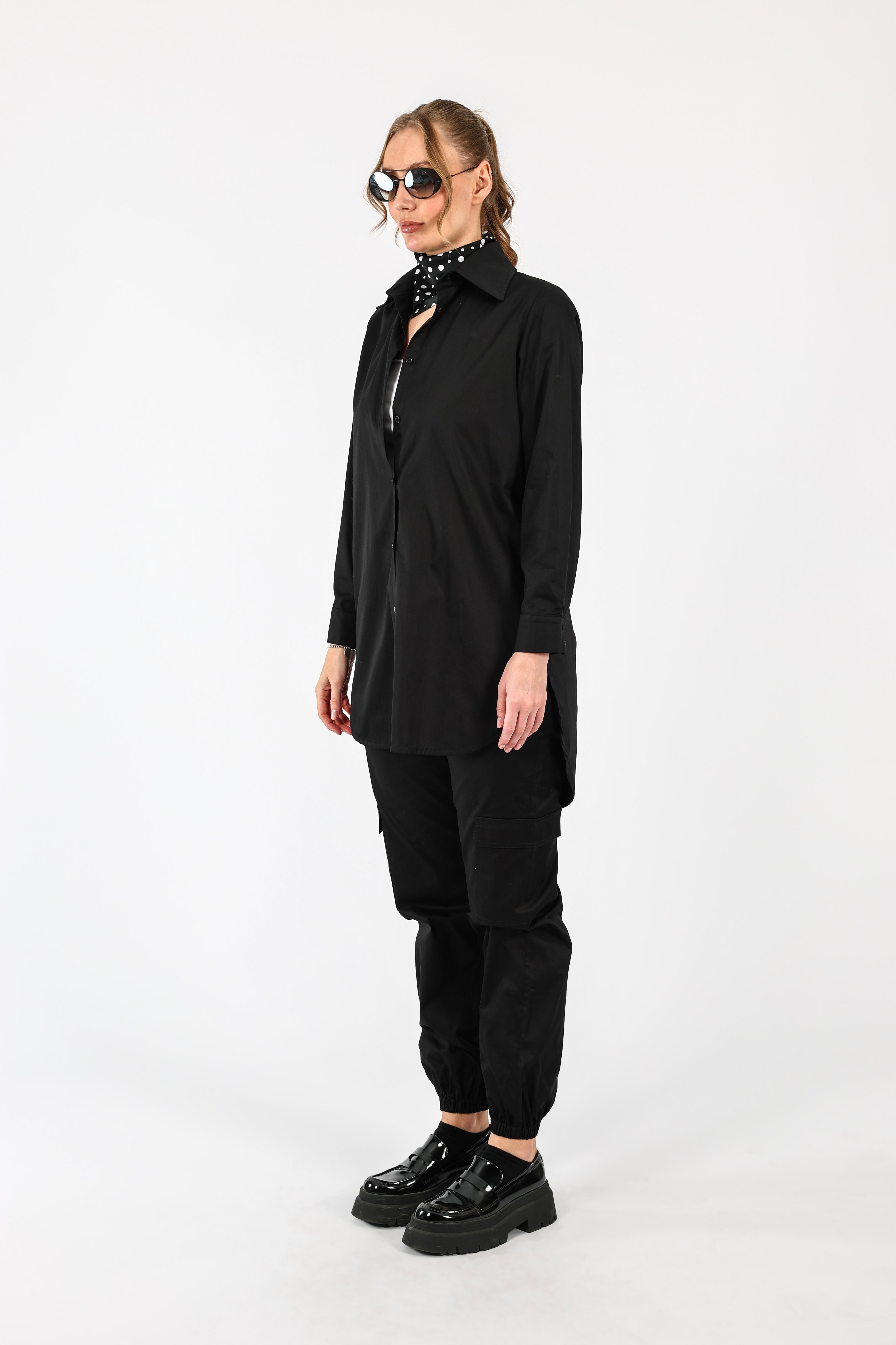 Poplin Basic Gömlek - Siyah