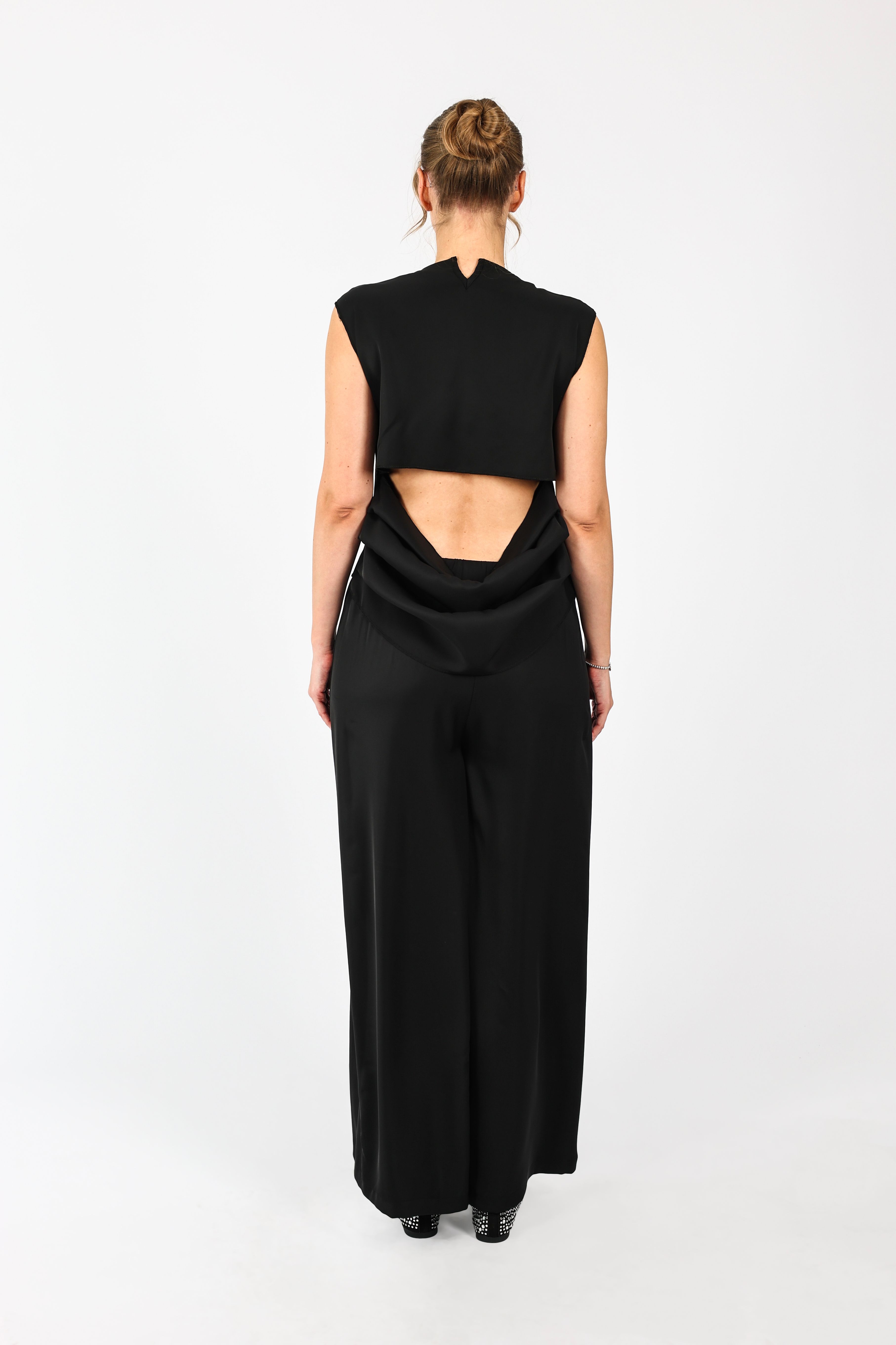 Drape Dekolteli Lamarca Bluz - Siyah