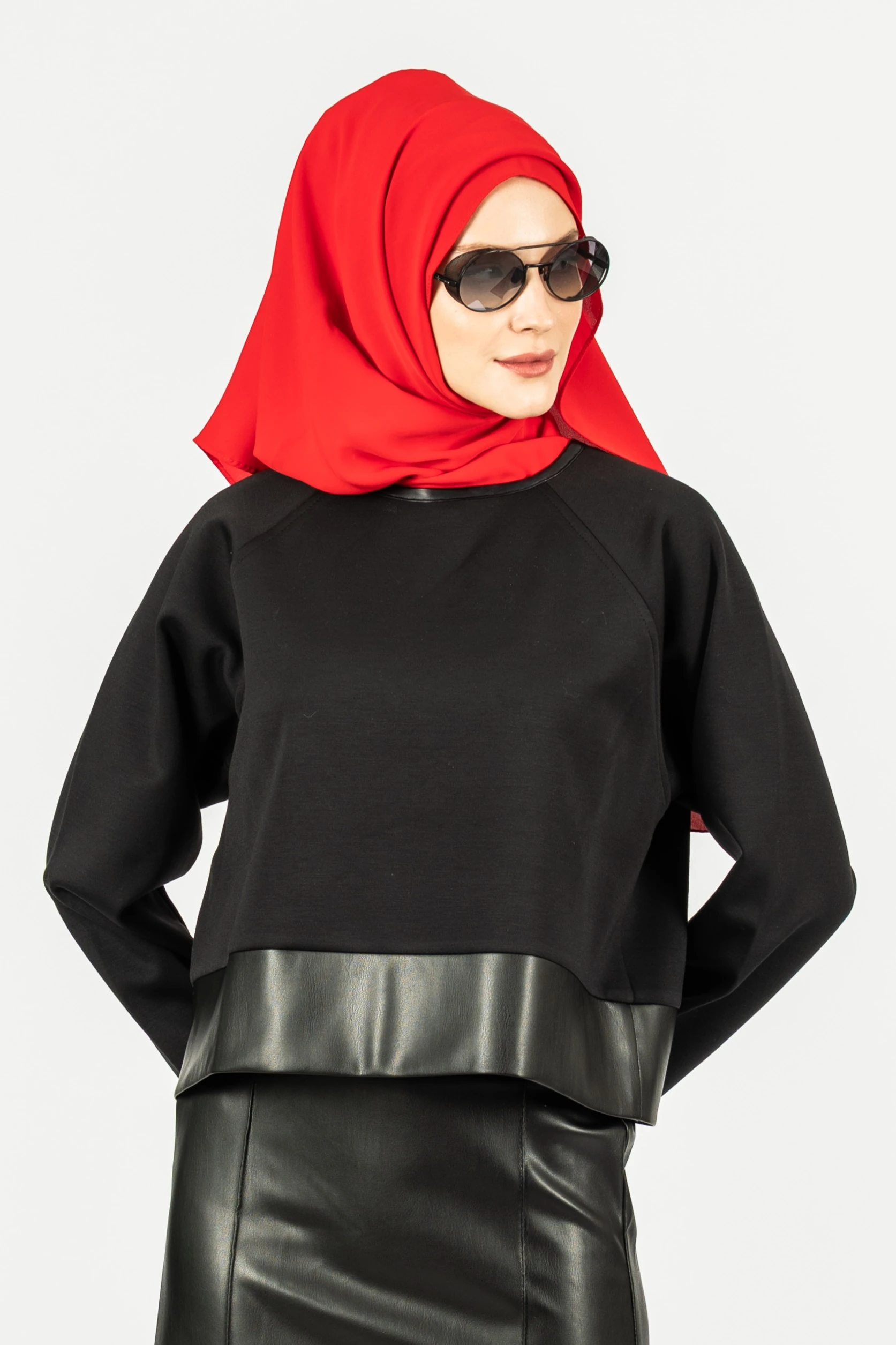 Derili Crop Sweat - Siyah