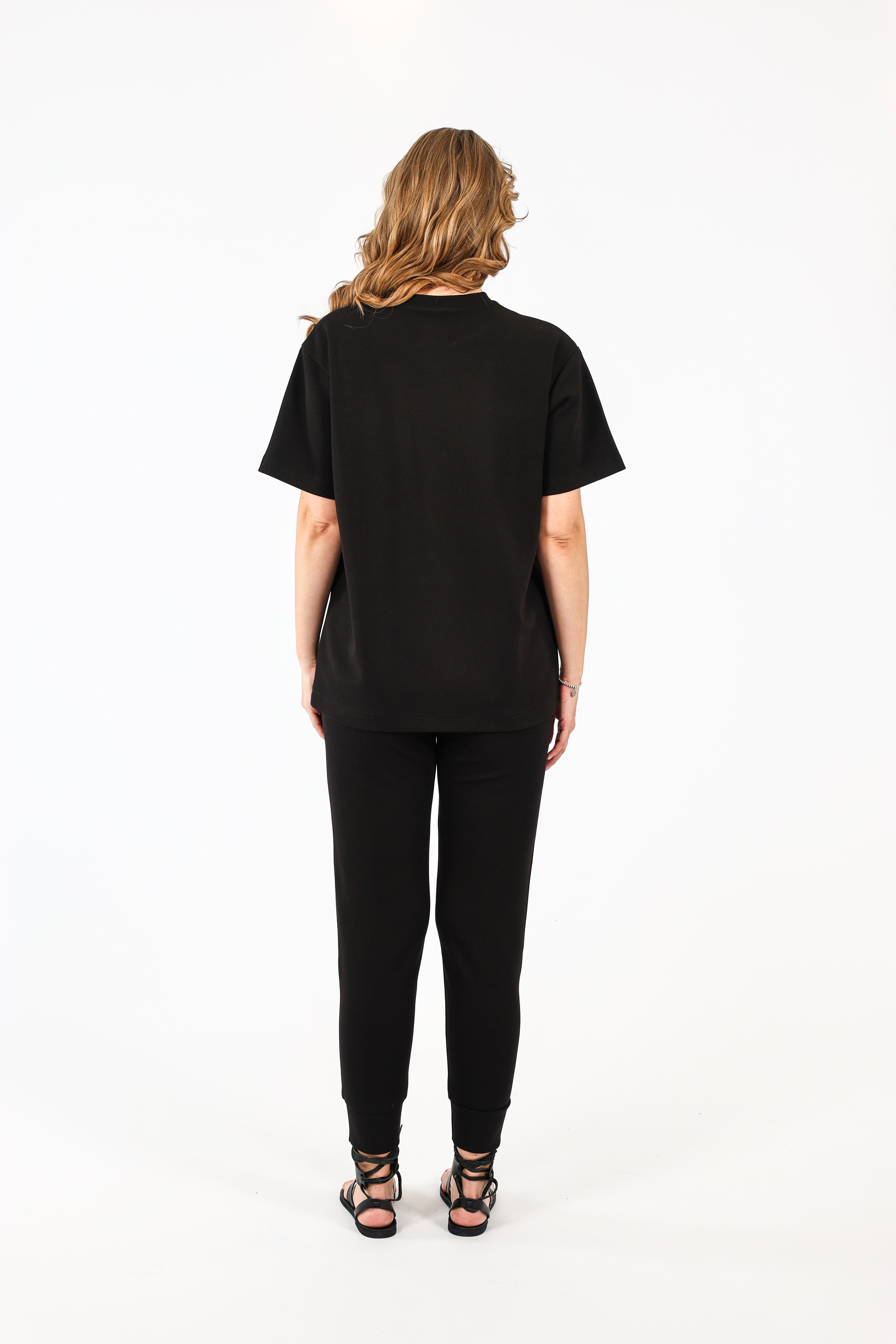 Tasarım Montale Basic Unisex Tişört  - Siyah