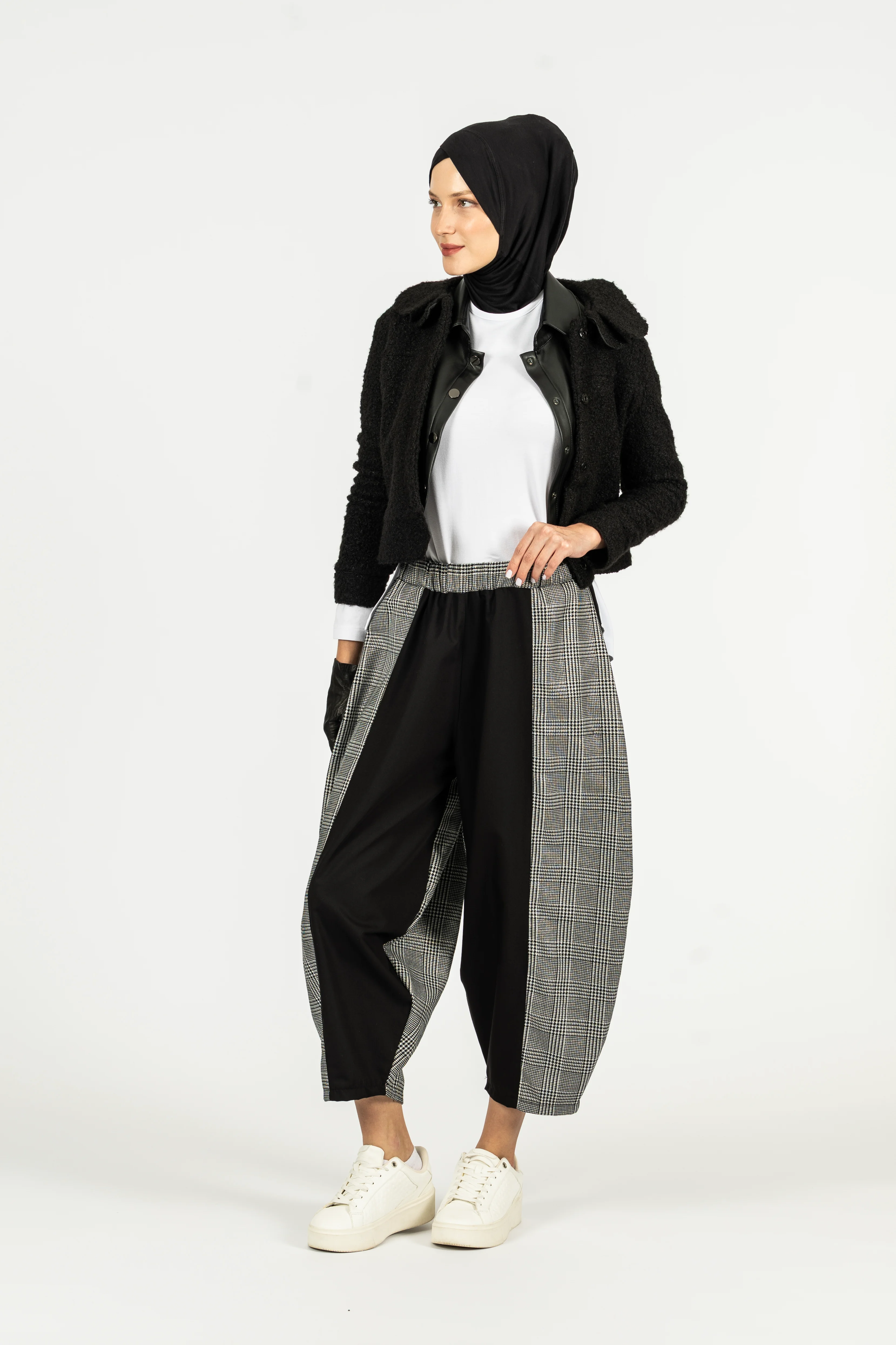 Ekoseli Balon Pantolon