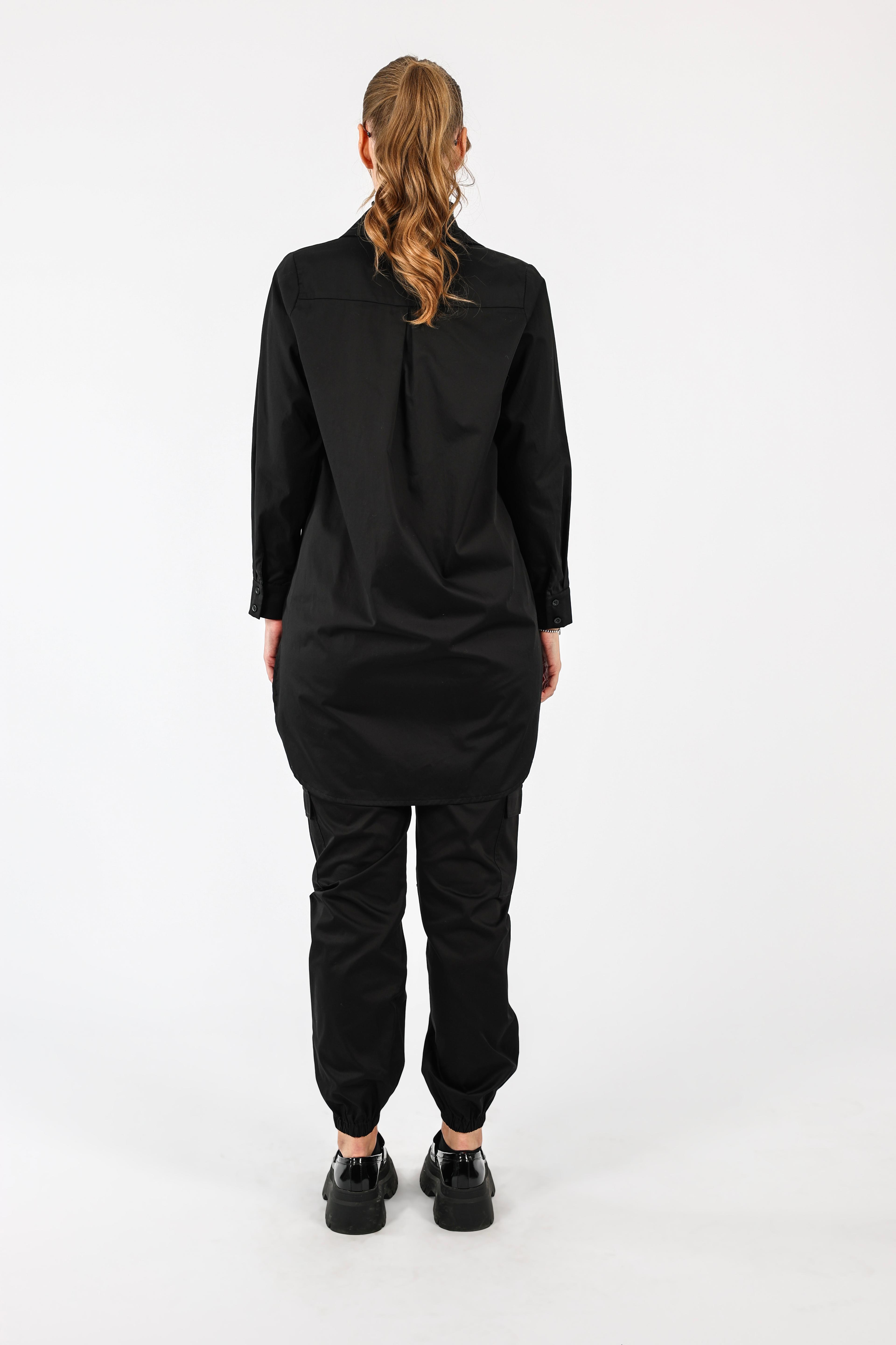 Poplin Basic Gömlek - Siyah