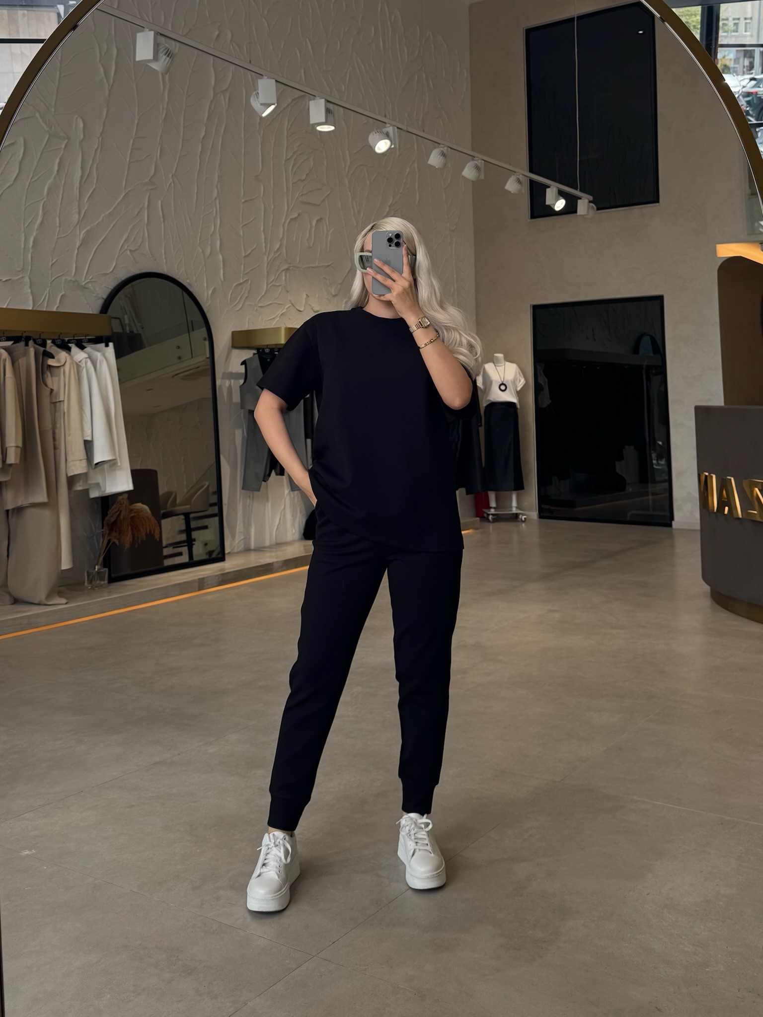 Tasarım Montale Basic Unisex Jogger Pantolon - Siyah