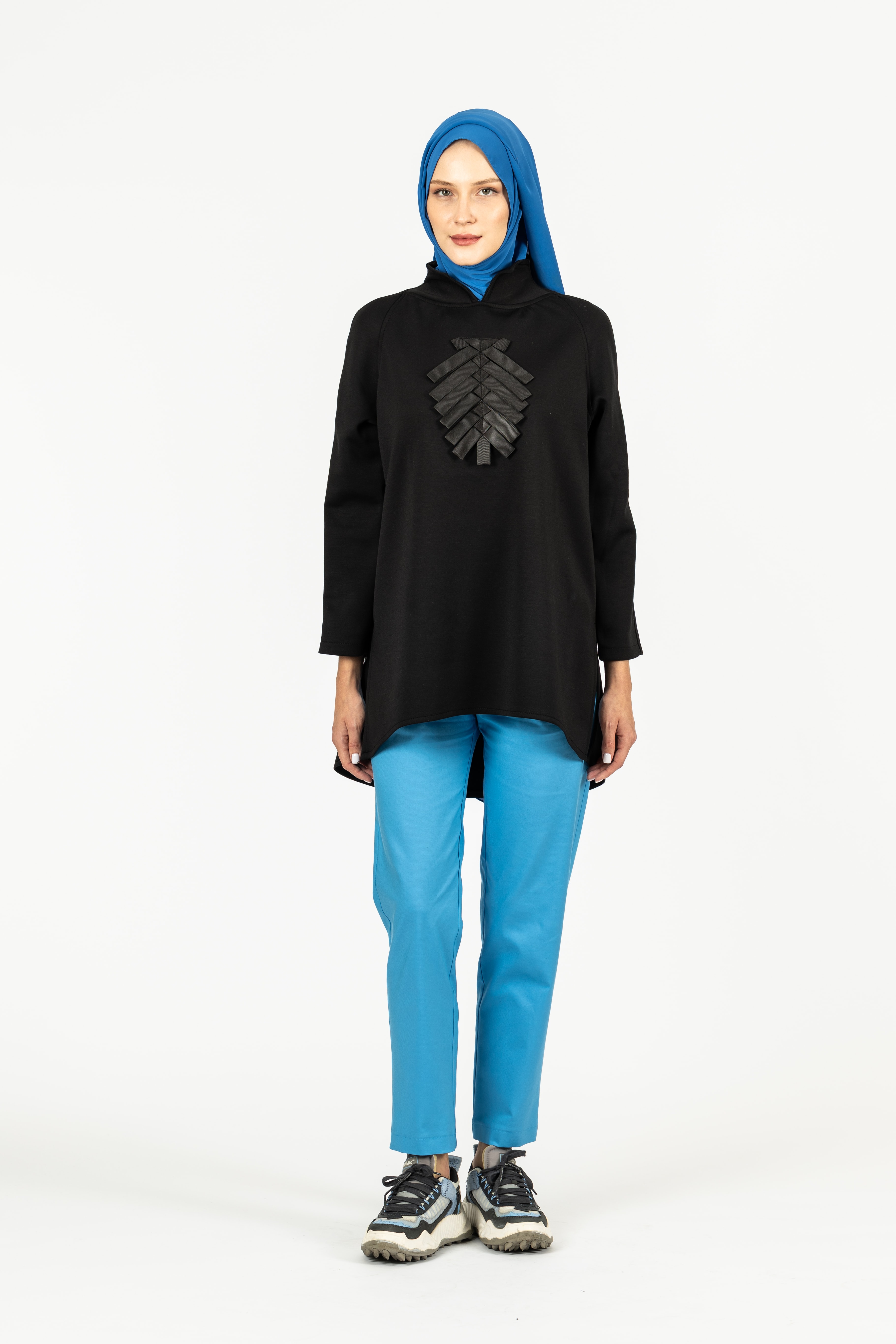 Kurdeleli Sweat - Siyah