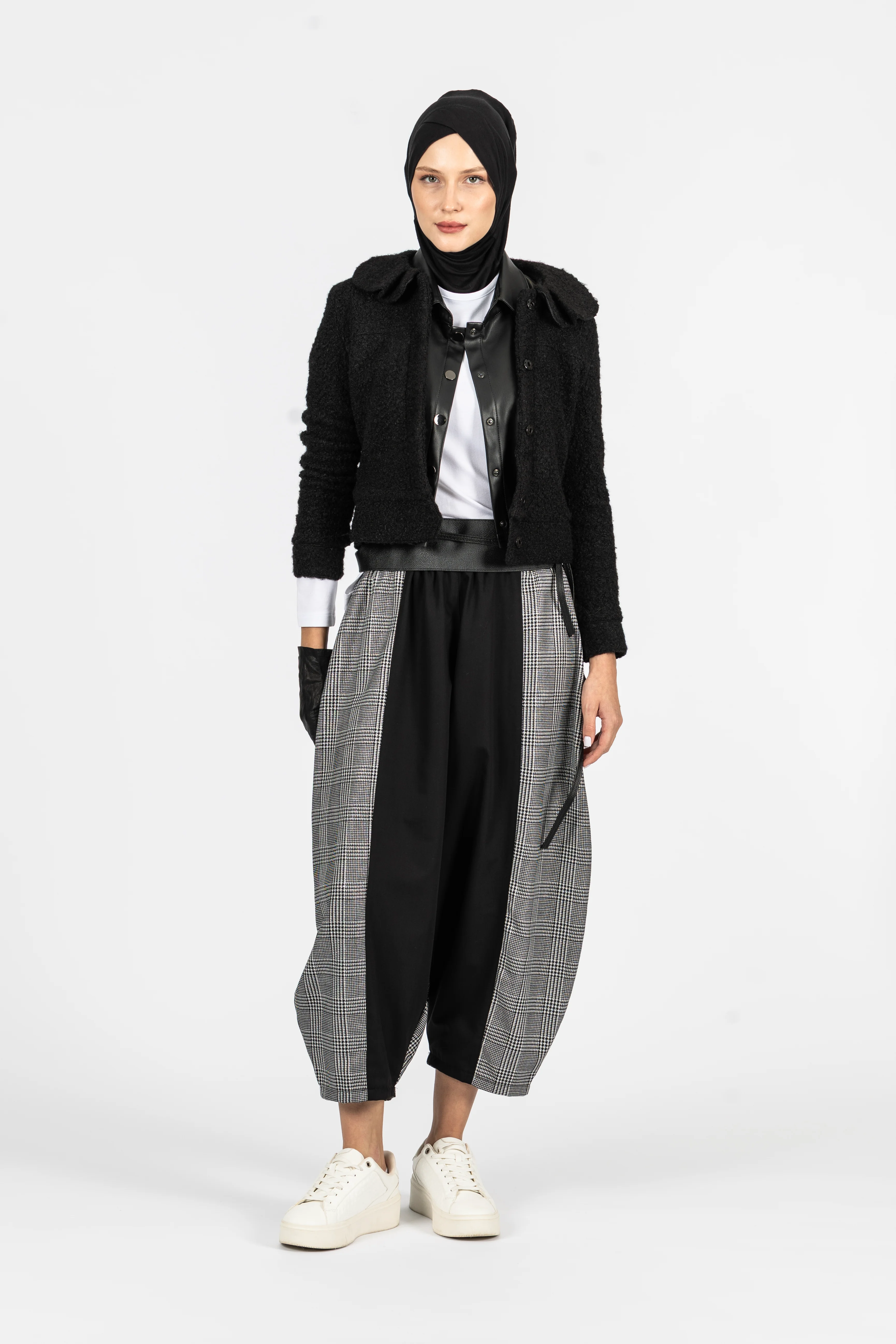 Ekoseli Balon Pantolon