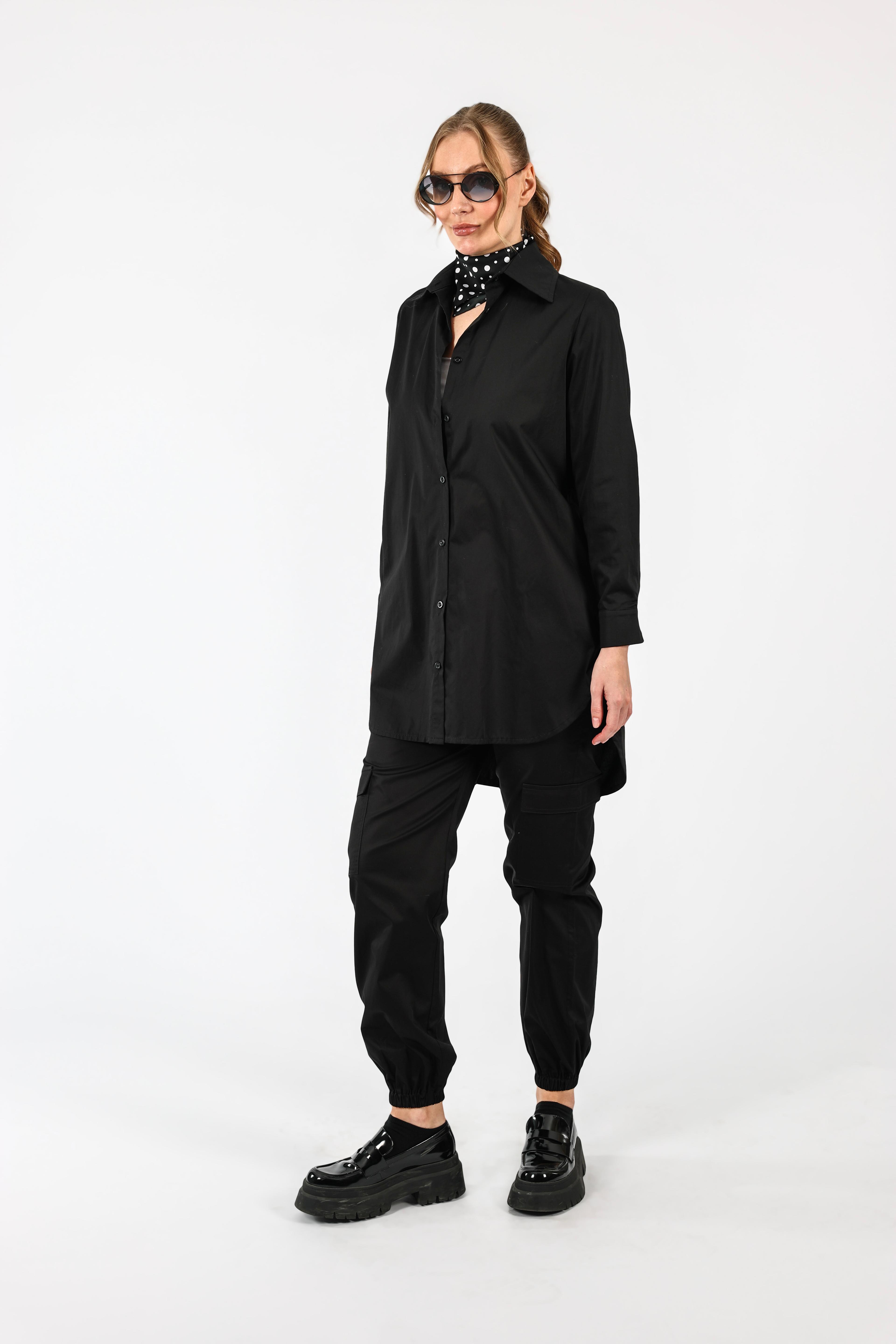 Poplin Basic Gömlek - Siyah