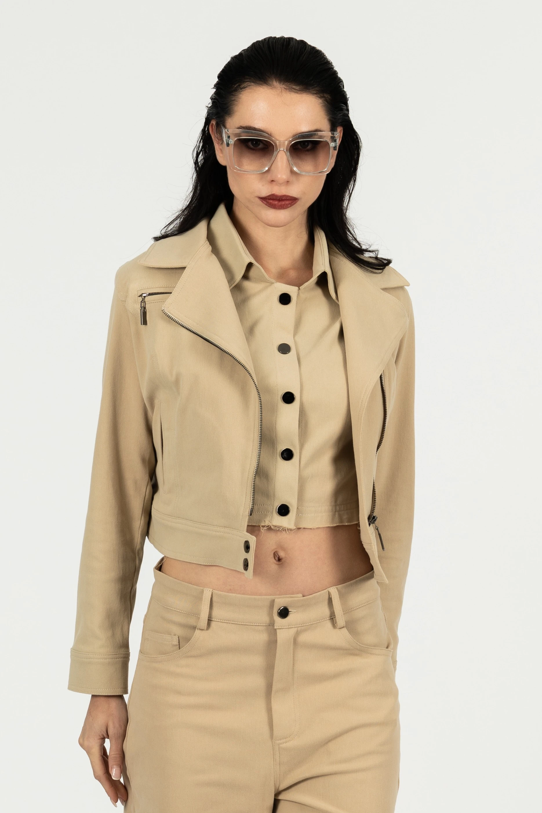 Fermuarlı Kot Ceket