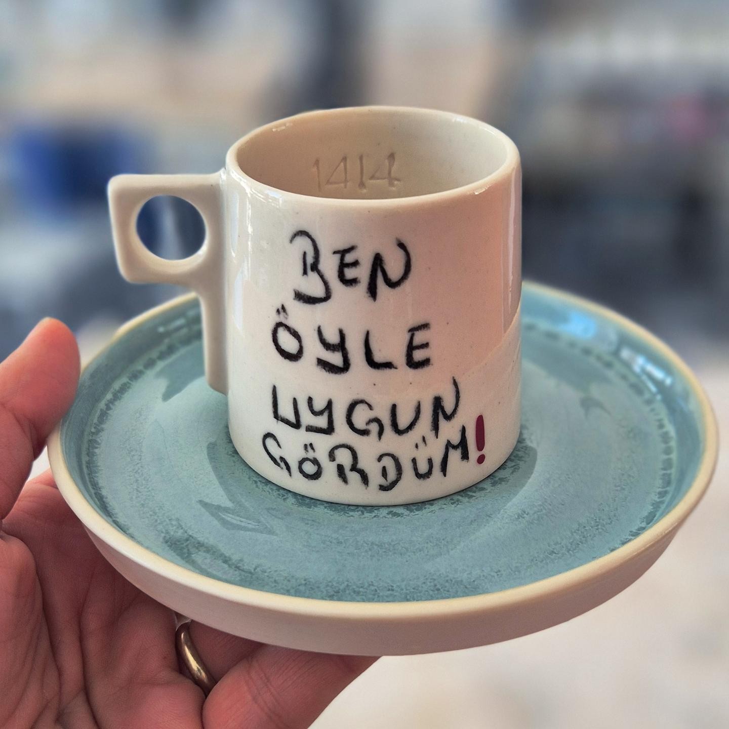 Stoneware Fincan 'Ben Öyle Uygun Gördüm'