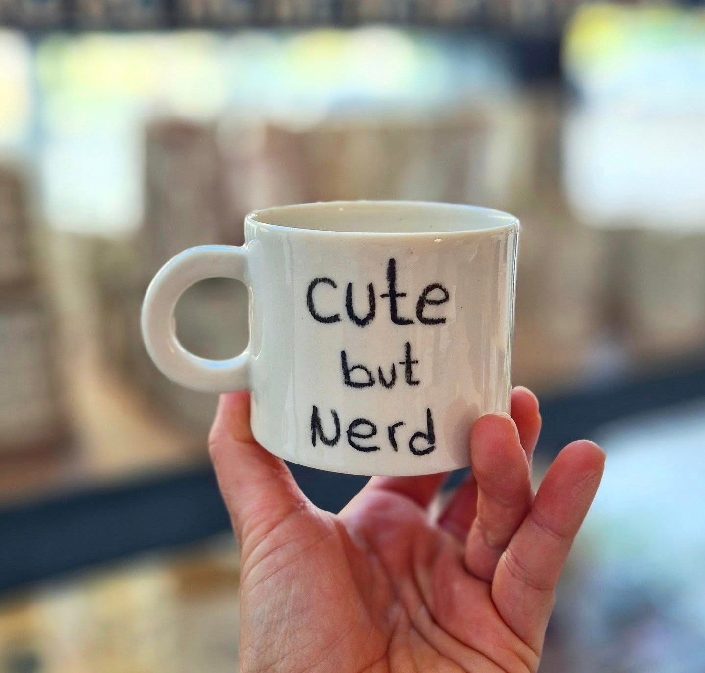 Stoneware Kupa " cute but nerd "