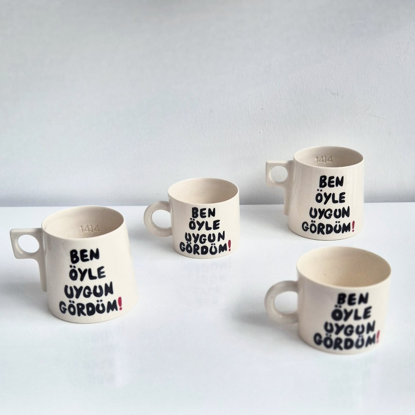 Stoneware Kulplu Kupa "Ben Öyle Uygun Gördüm" 