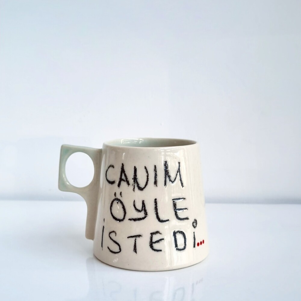 Stoneware Kulplu Kupa " Canım Öyle İstedi"