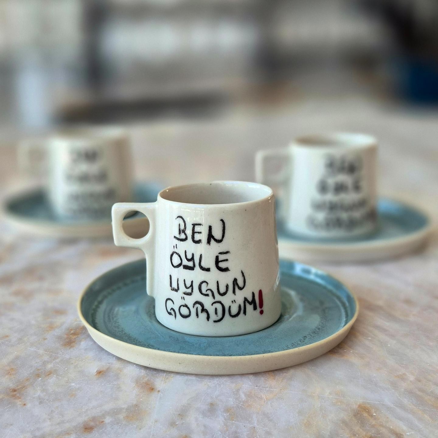 Stoneware Fincan 'Ben Öyle Uygun Gördüm'