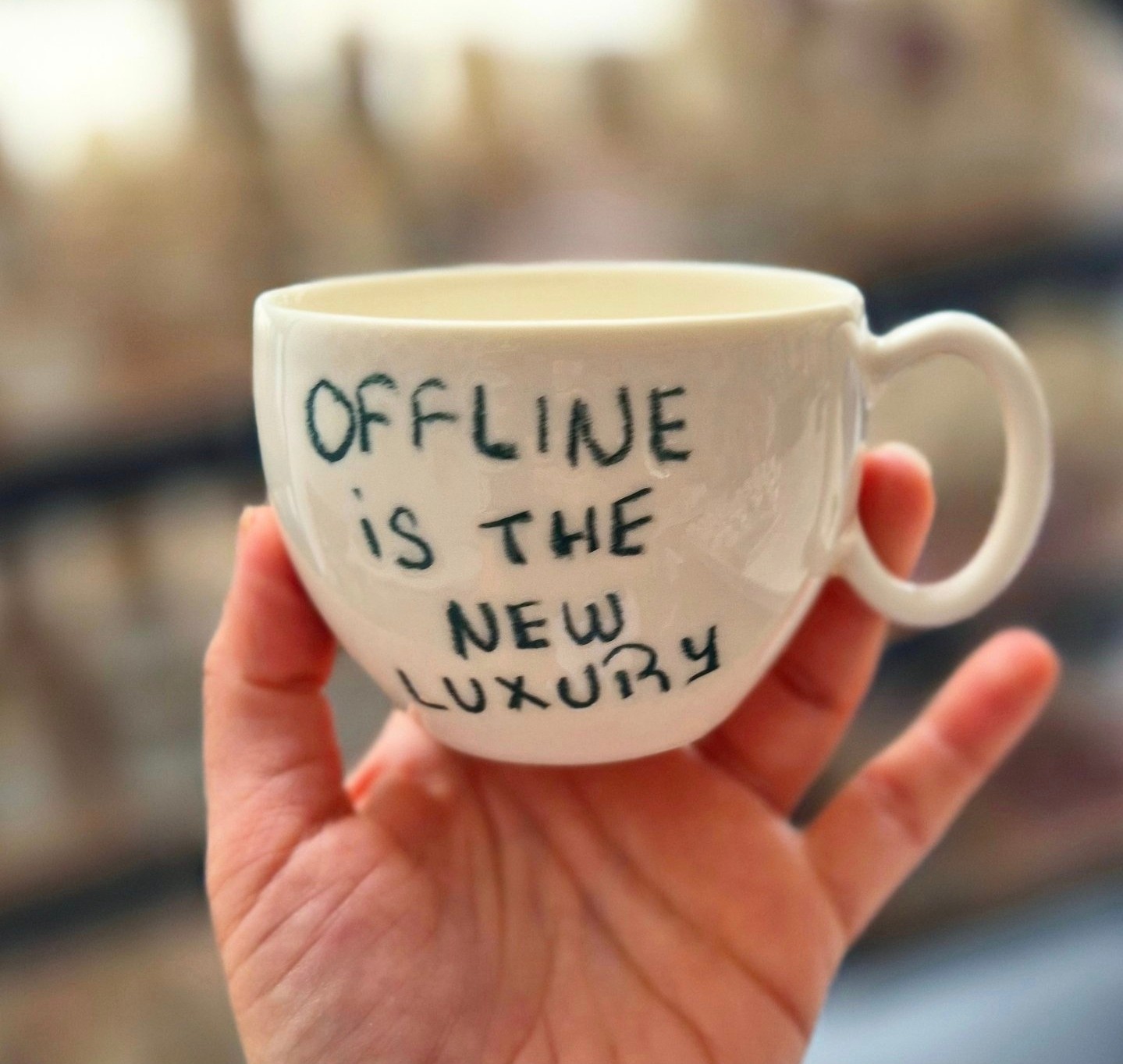 "Offline is The New Luxury"  Porselen Kupa