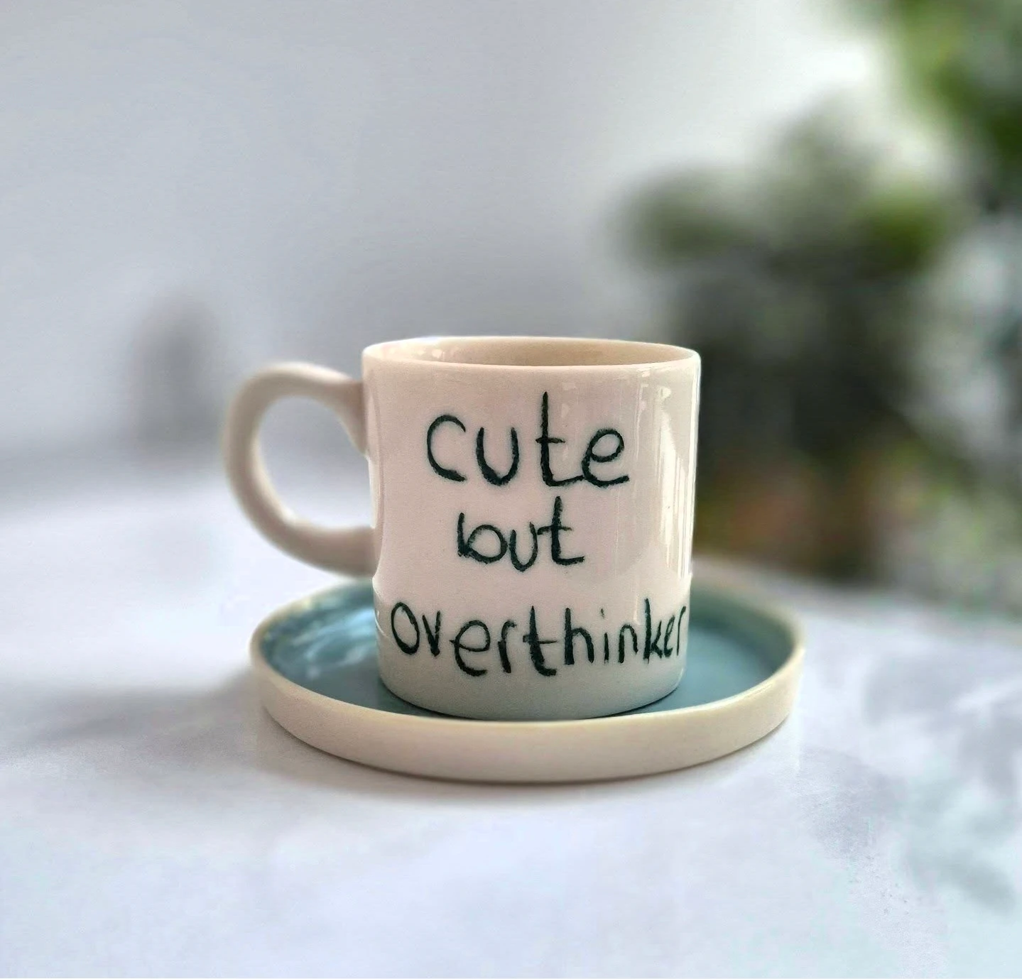 Cute But Overthinker Porselen Fincan