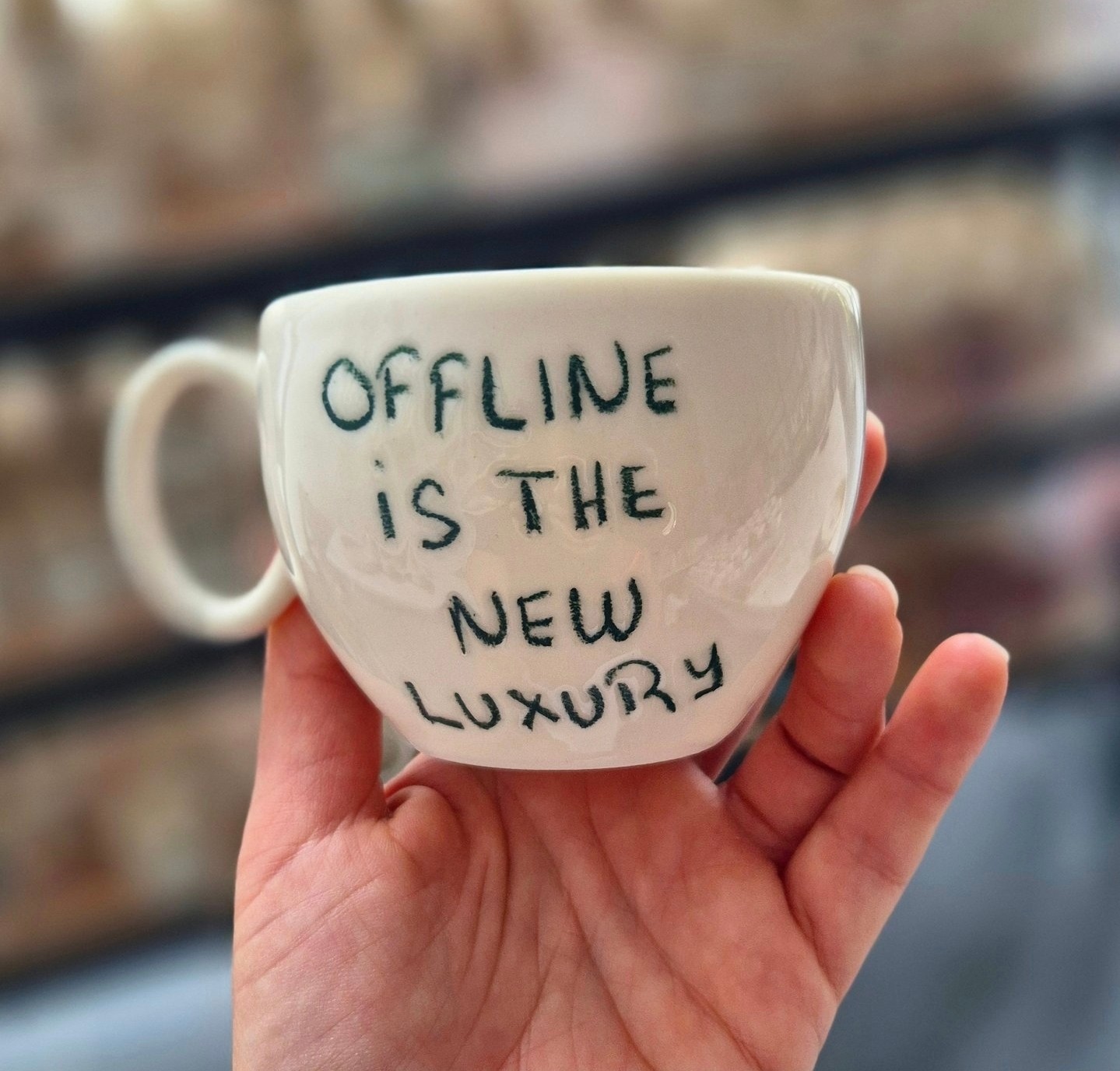 "Offline is The New Luxury"  Porselen Kupa
