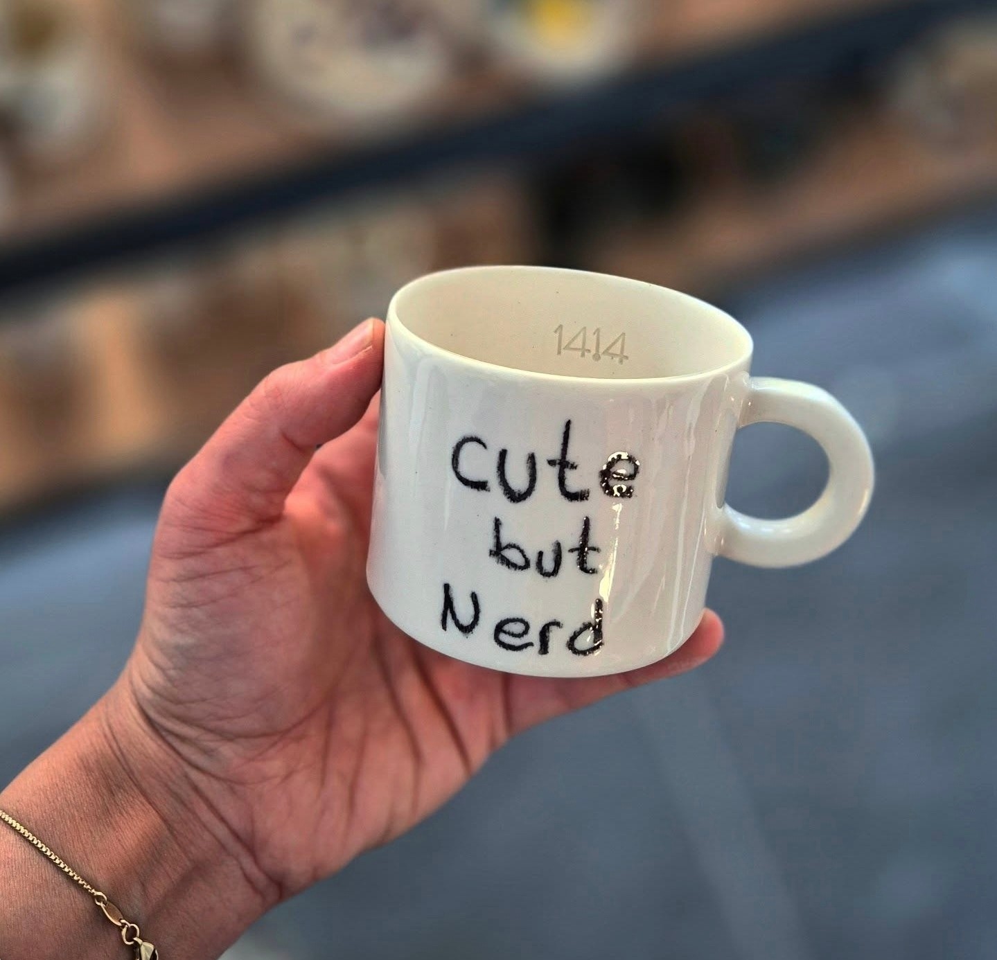 Stoneware Kupa " cute but nerd "