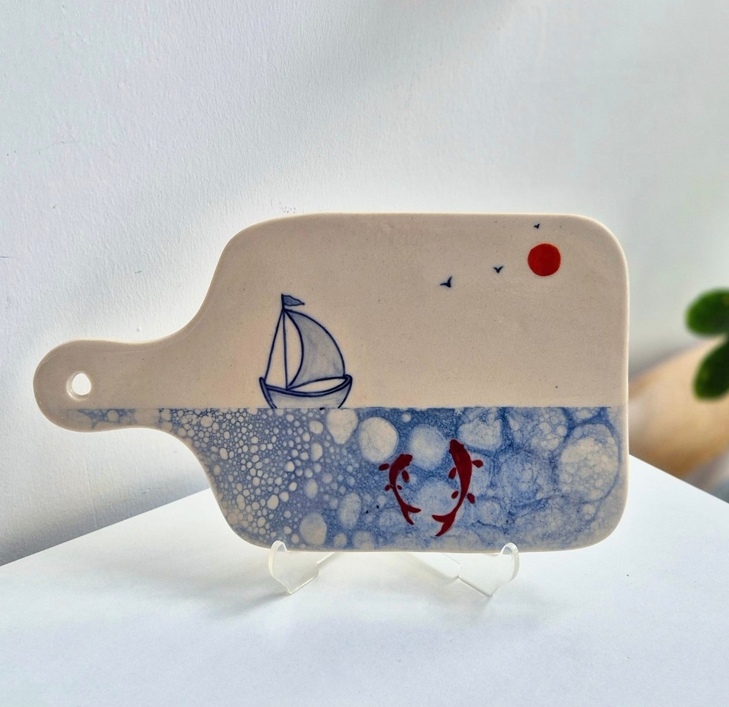 Stoneware Yelkenli Sunumluk / Kesme Tahtası