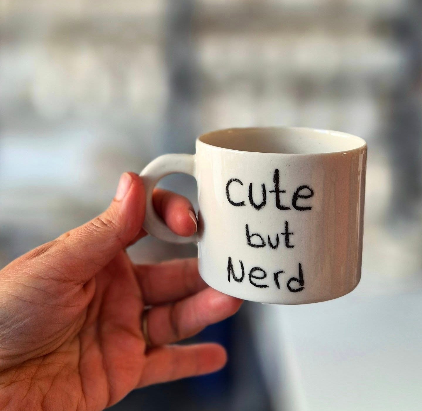 Stoneware Kupa " cute but nerd "