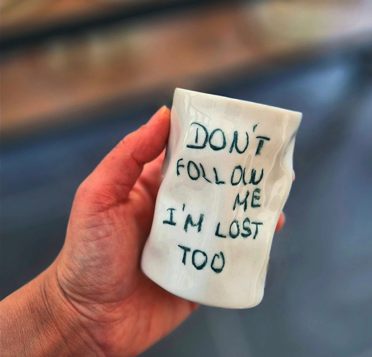 Porselen Kulpsuz Amorf Kupa " Lost Too"