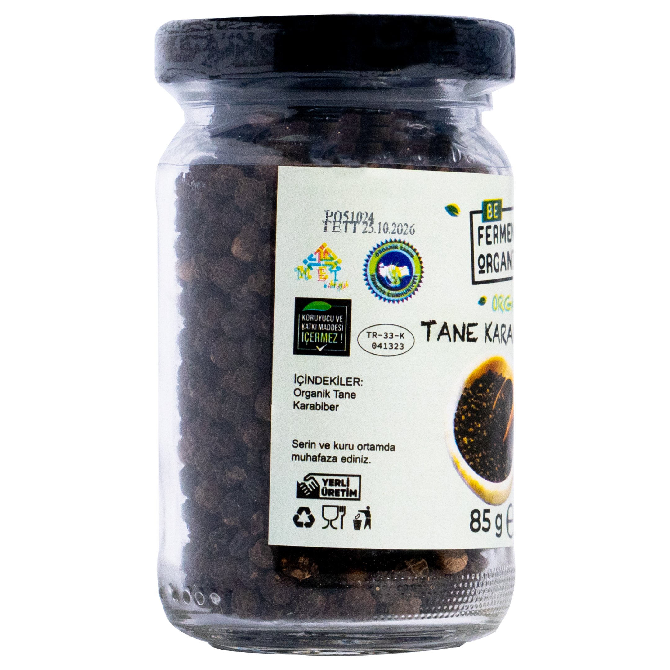 Organik Tane Karabiber 85 Gr