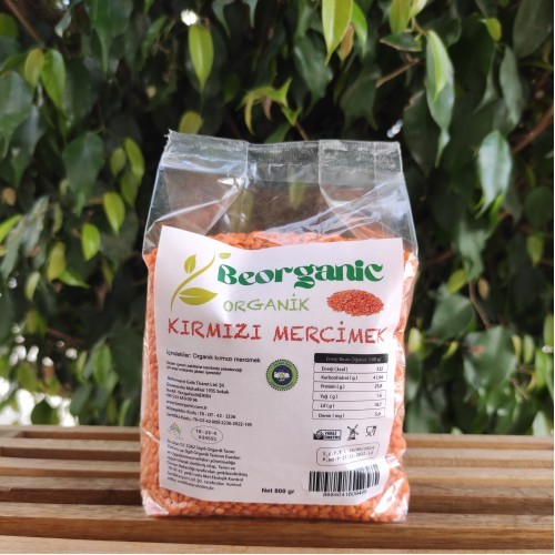 Organik Kırmızı Mercimek 800 Gr