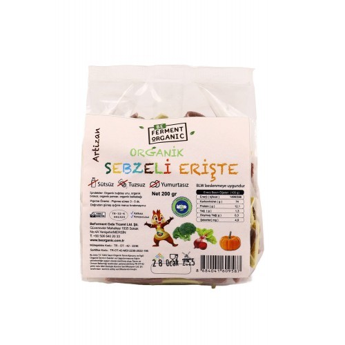 Organik Sebzeli Ev Eriştesi - 200 Gr
