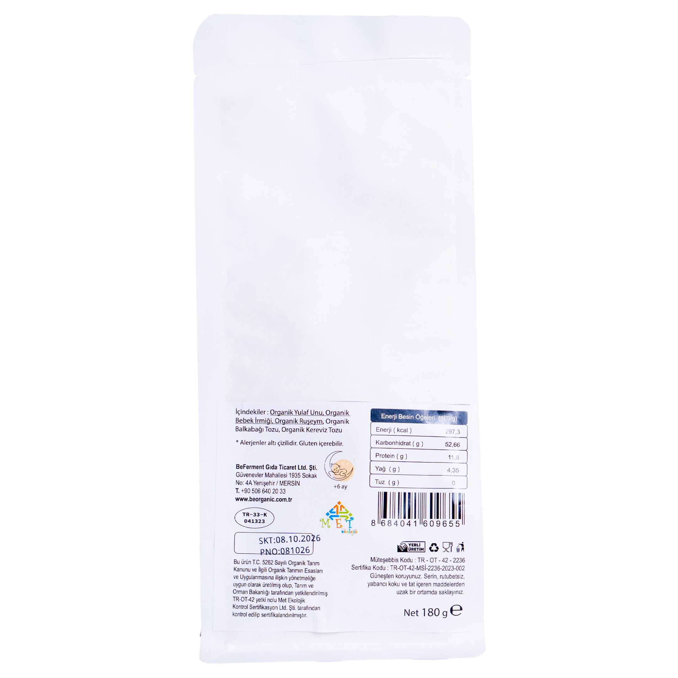 Organik Balkabaklı Kerevizli Bebek Ek Gıda Çorbası 180 Gr