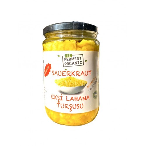 Organik Zerdeçallı Karabiberli Saurkraut Ekşi Lahana Turşusu - 660 Gr